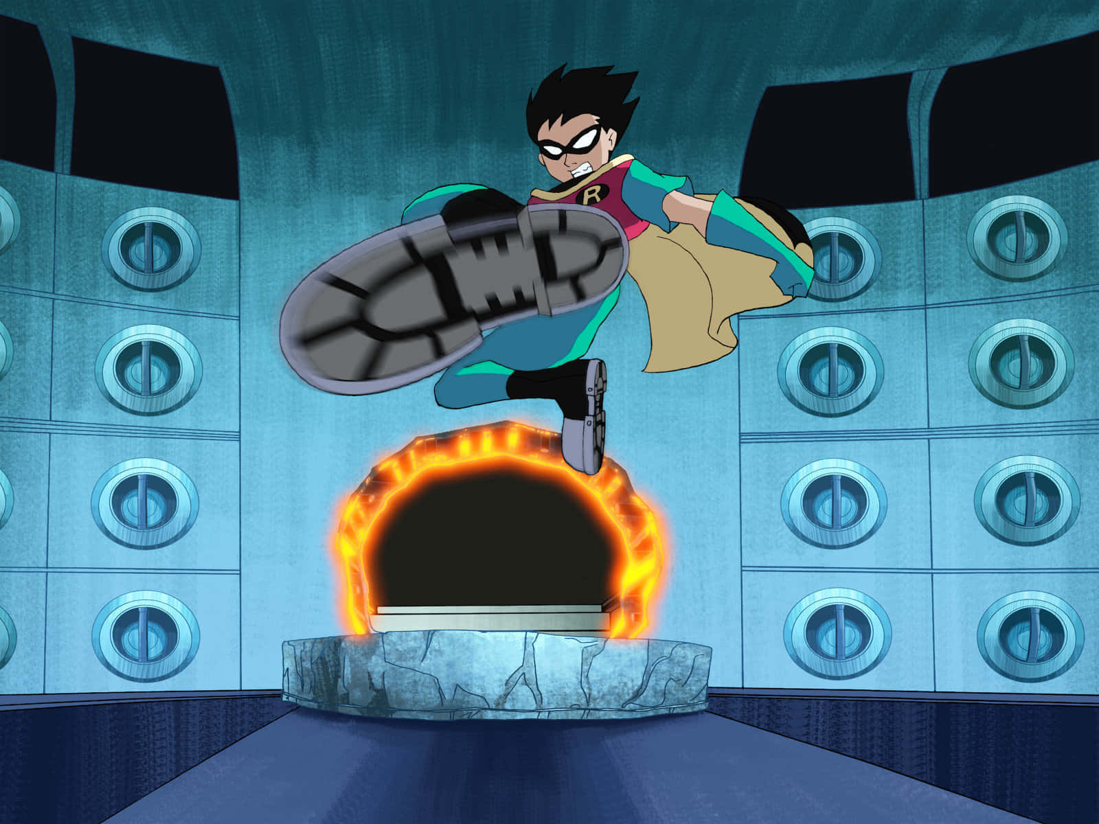 Teen Titans Robin Action Pose Wallpaper