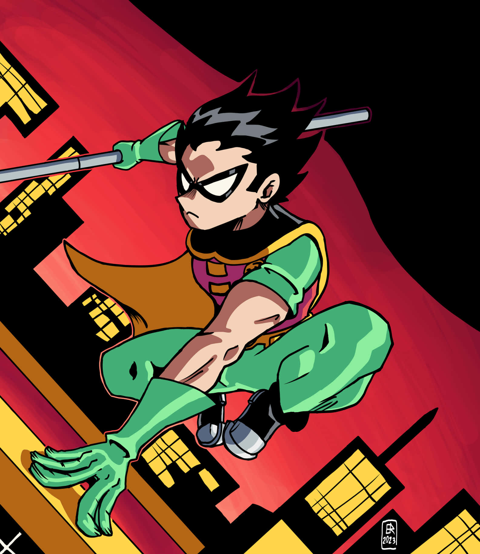 Download Teen Titans Robin Animated Pfp Wallpaper | Wallpapers.com