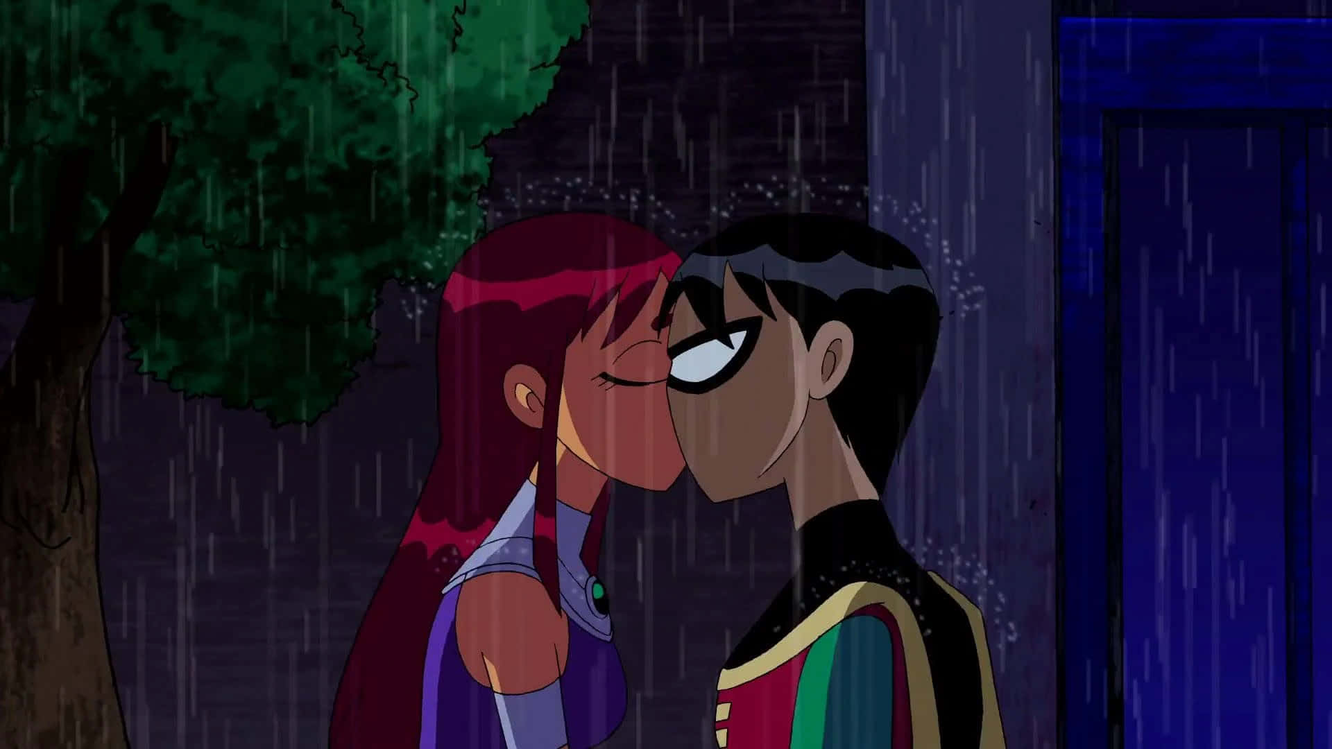 Teen Titans Romantic Moment Wallpaper