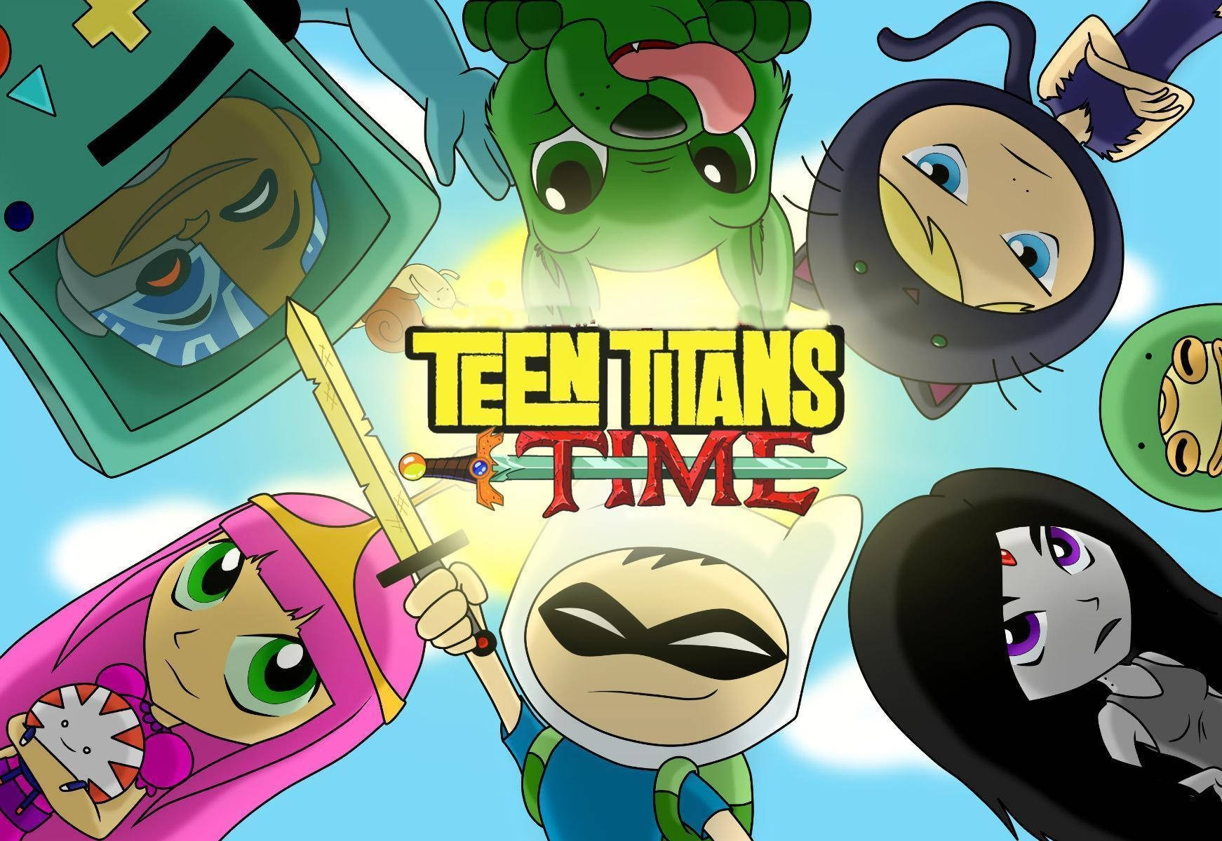 Pósterde Teen Titans Time. Fondo de pantalla