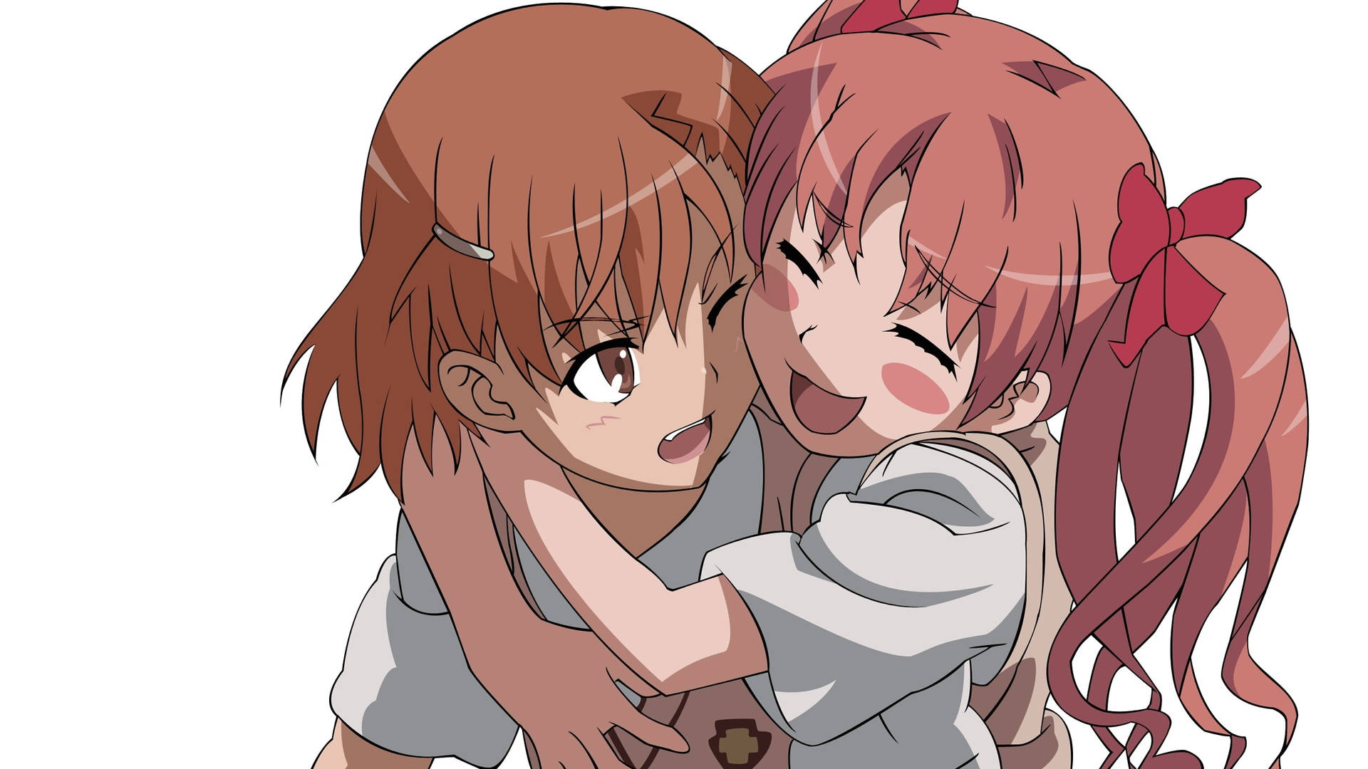 Teenage Couple Anime Hug Wallpaper