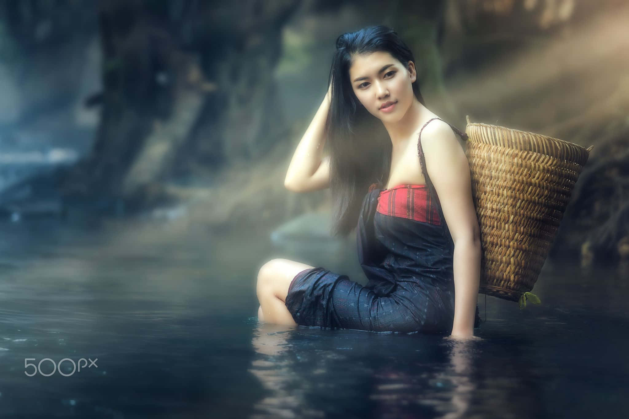 Teenage Girl Sitting In The River Pictures