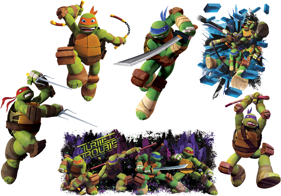 Teenage Mutant Ninja Turtles Action Poses PNG