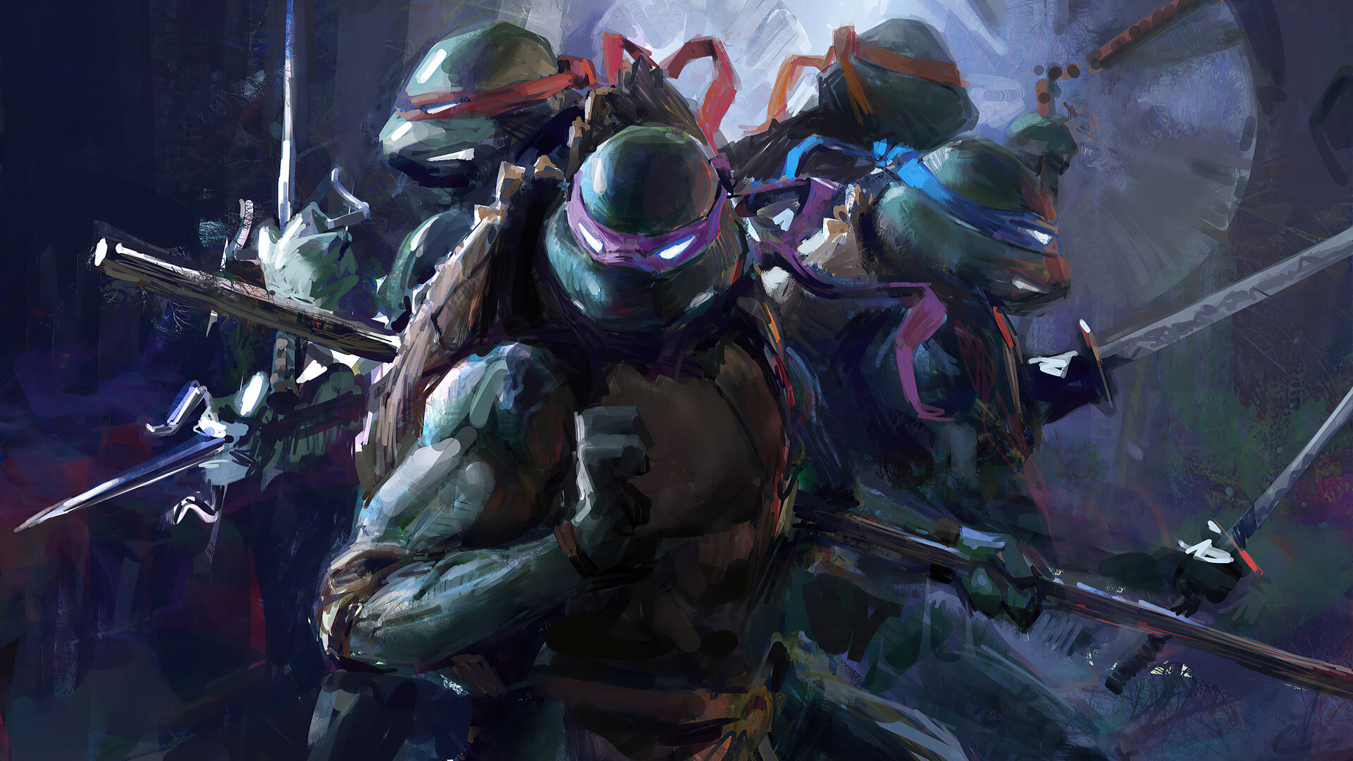 Teenage Mutant Ninja Turtles Back-to-back Wallpaper
