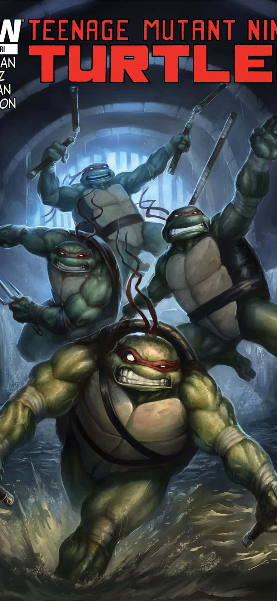 Teenage Mutant Ninja Turtles Comic Book With Raging Heroes Wallpaper