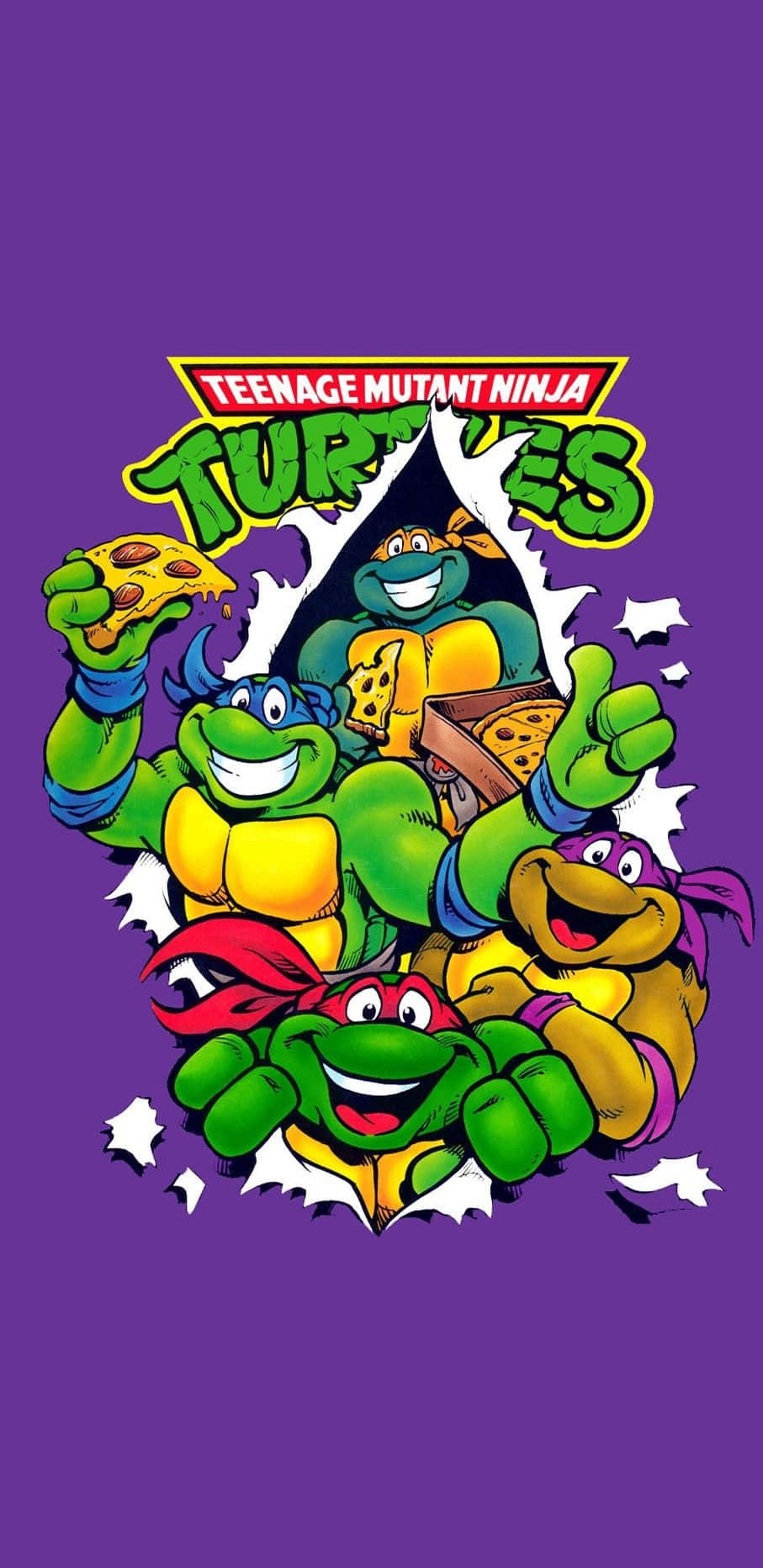 Teenage Mutant Ninja Turtles Comic Book With Pizza Slices Wallpaper