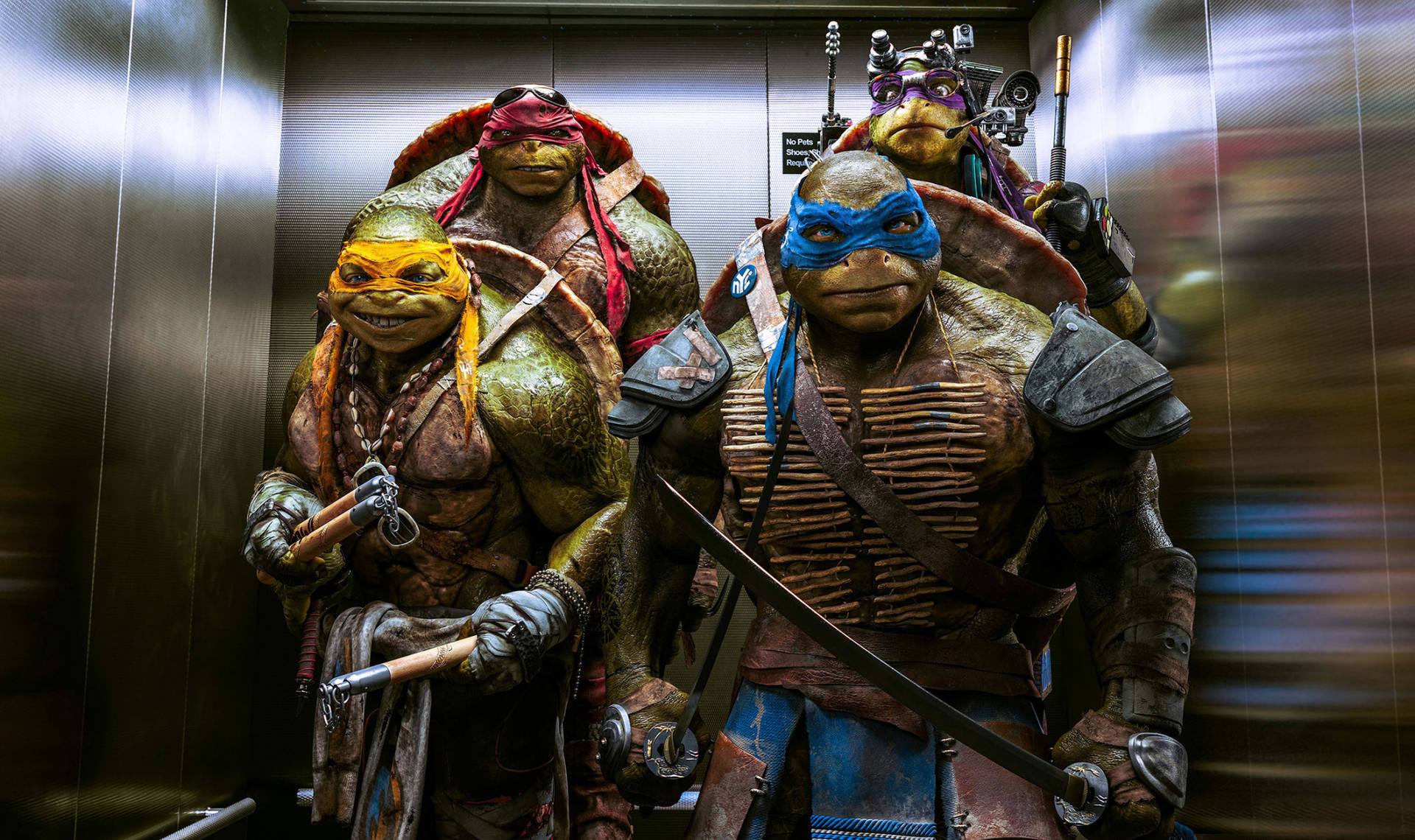Teenage Mutant Ninja Turtles Elevator Scene Wallpaper