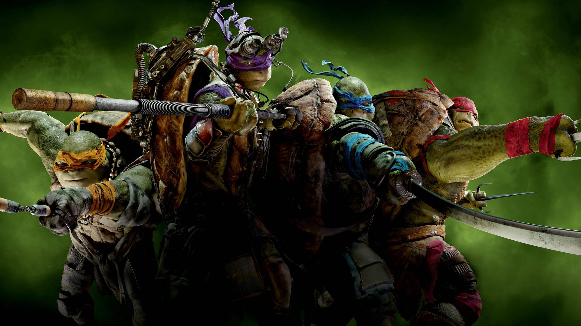 Teenage Mutant Ninja Turtles Green Background Wallpaper