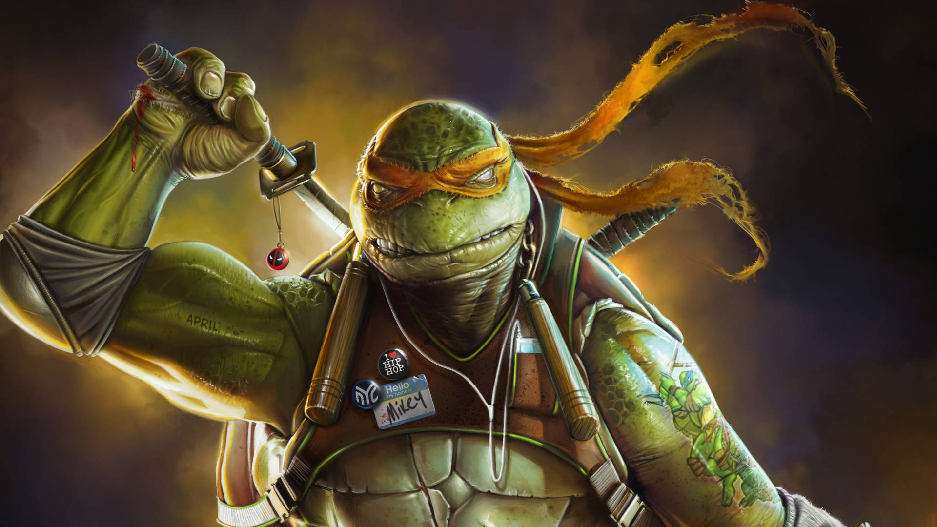 Teenage Mutant Ninja Turtles Serious Michelangelo Wallpaper
