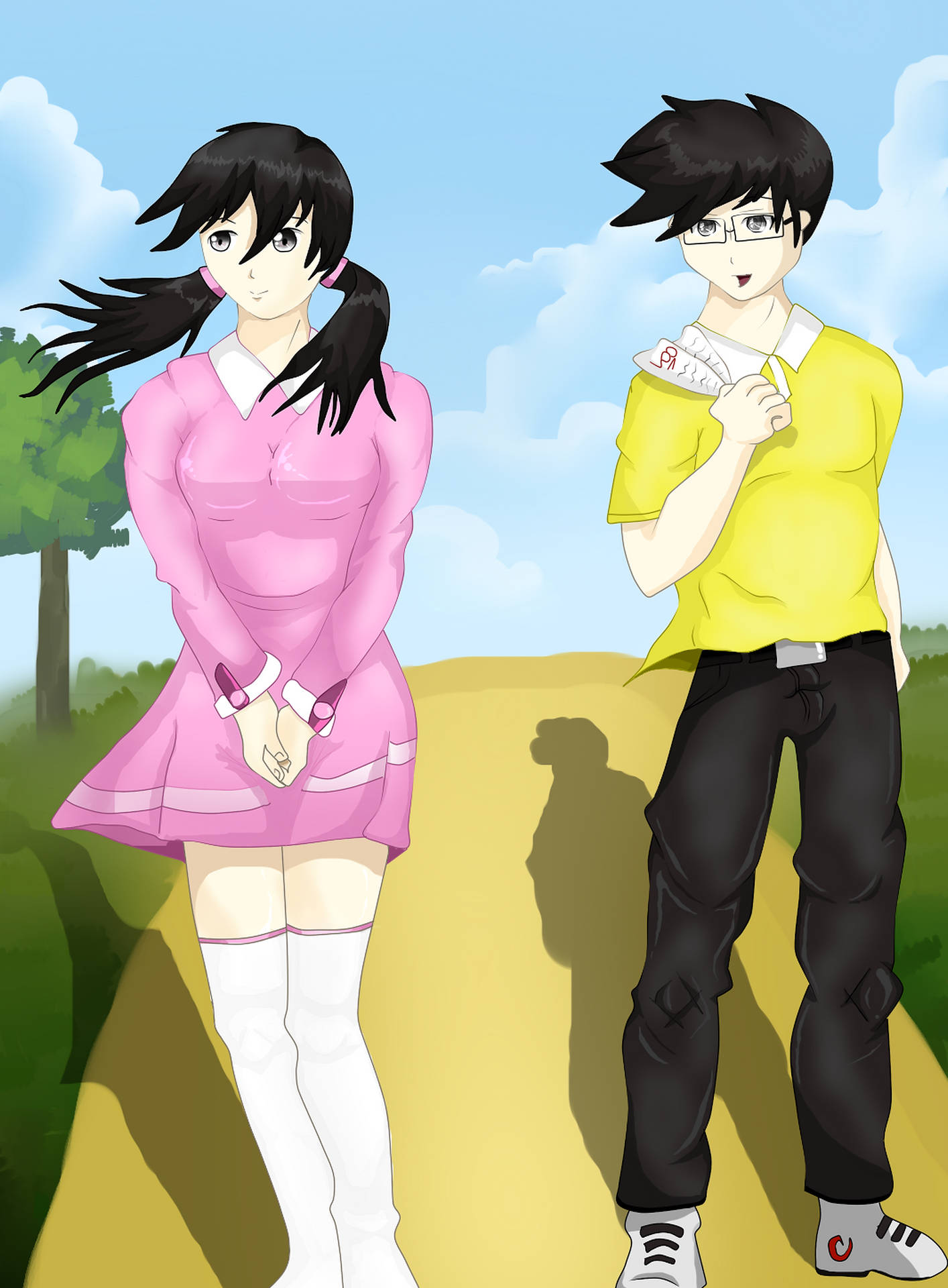 Teens Nobita Shizuka HD Art Wallpaper
