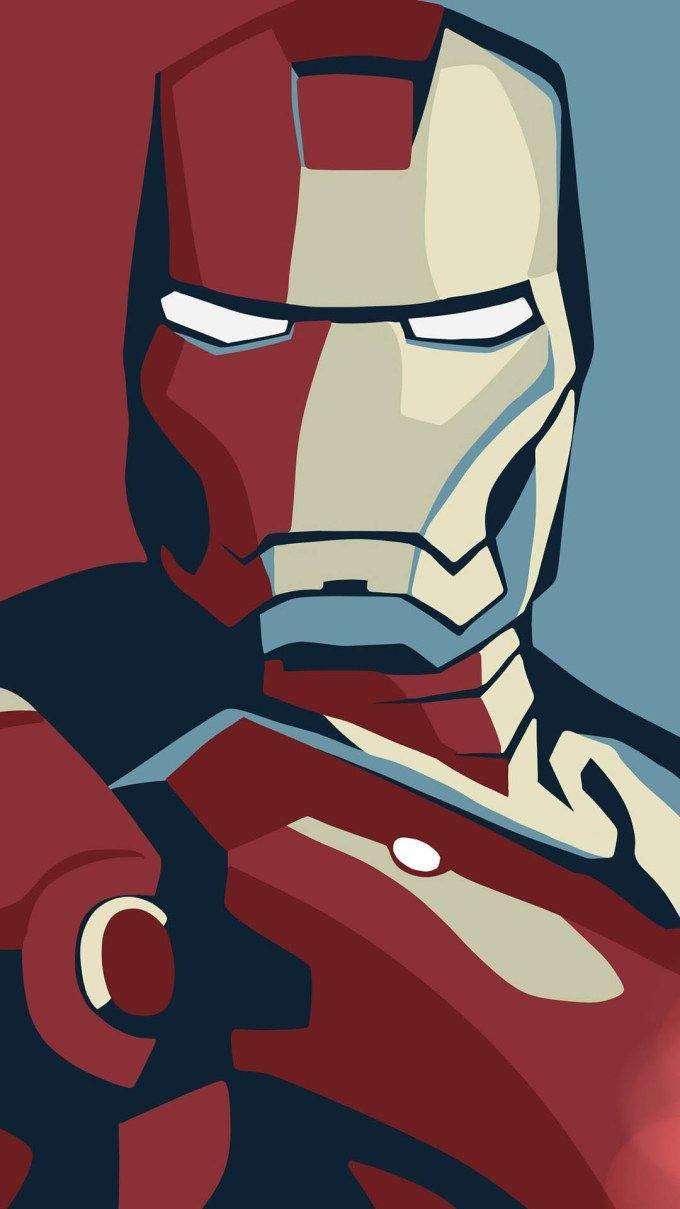 Tegneserie Kunst Iron Man Iphone Wallpaper