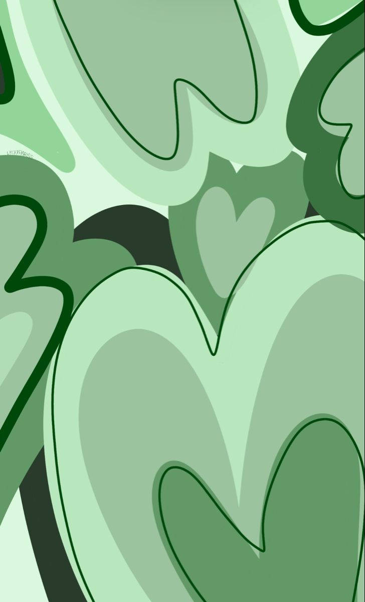 Tegning Green Heart Wallpaper