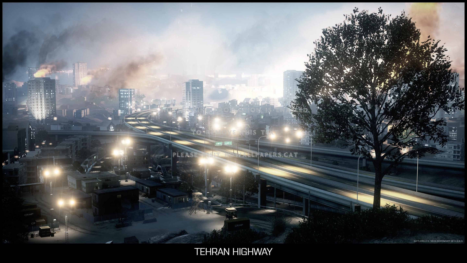 Teheran Highway Smoke skaber en mystisk og dramatisk stemning. Wallpaper