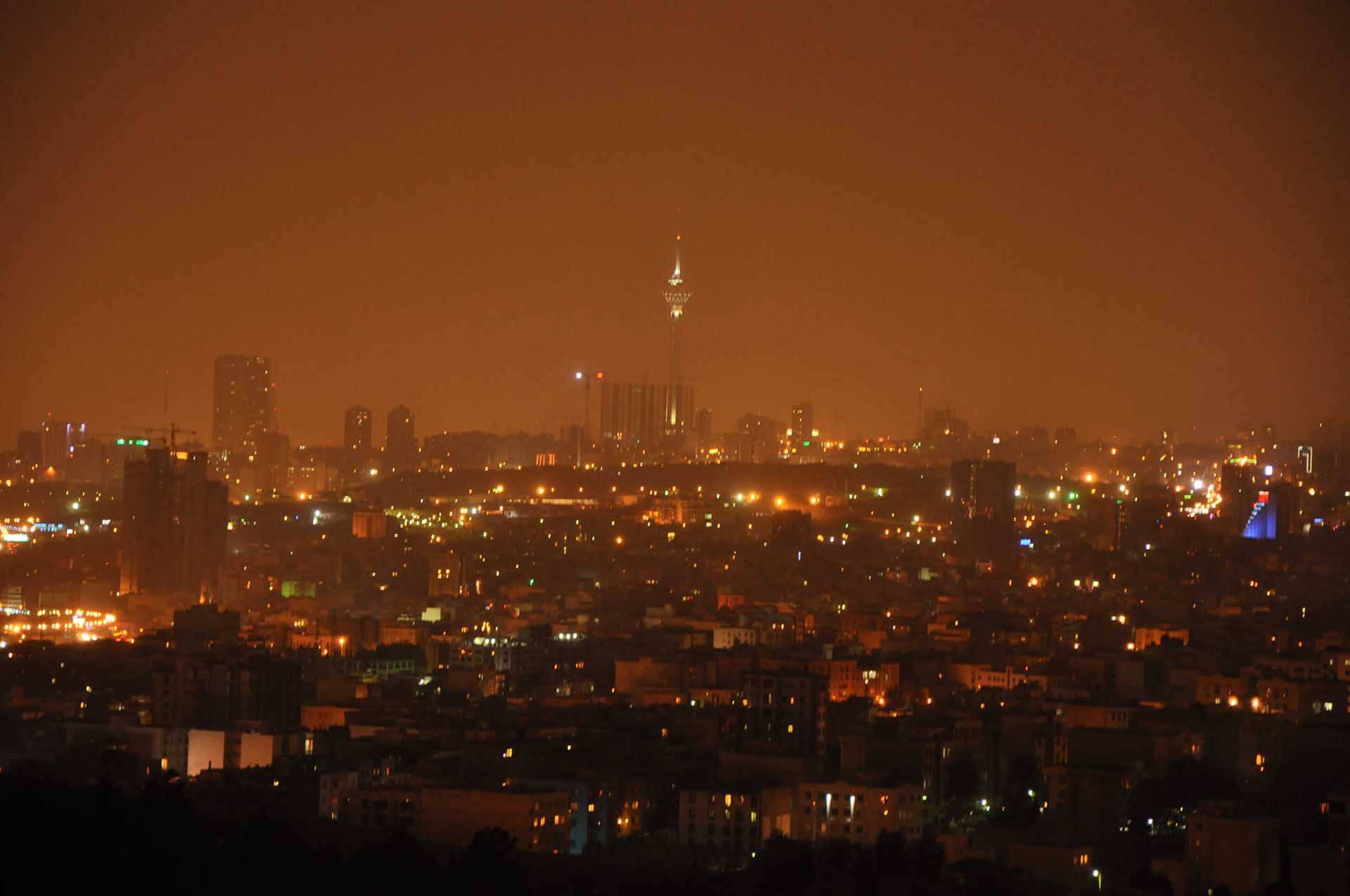 Sovrapposizione Arancione Di Teheran Sfondo