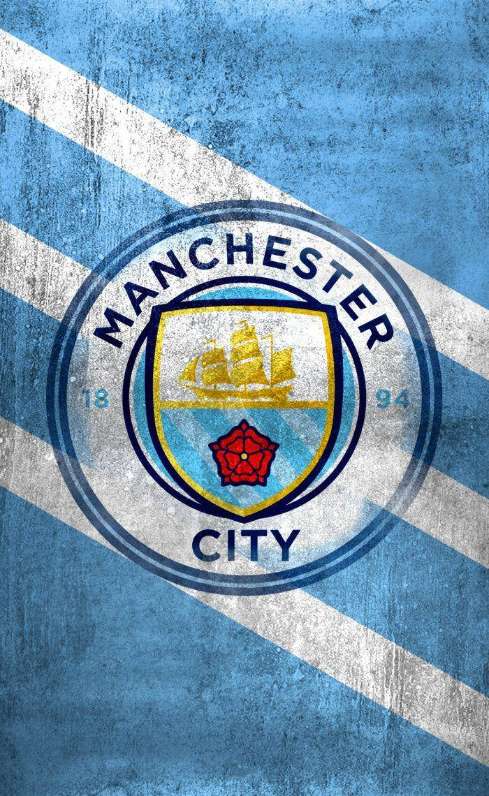 Tekstureret Manchester City Logo Telefon Wallpaper