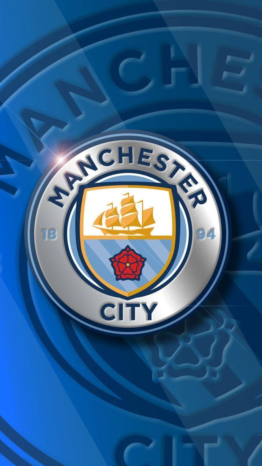 Telefone Azul Elegante Com Logotipo Do Manchester City Papel de Parede