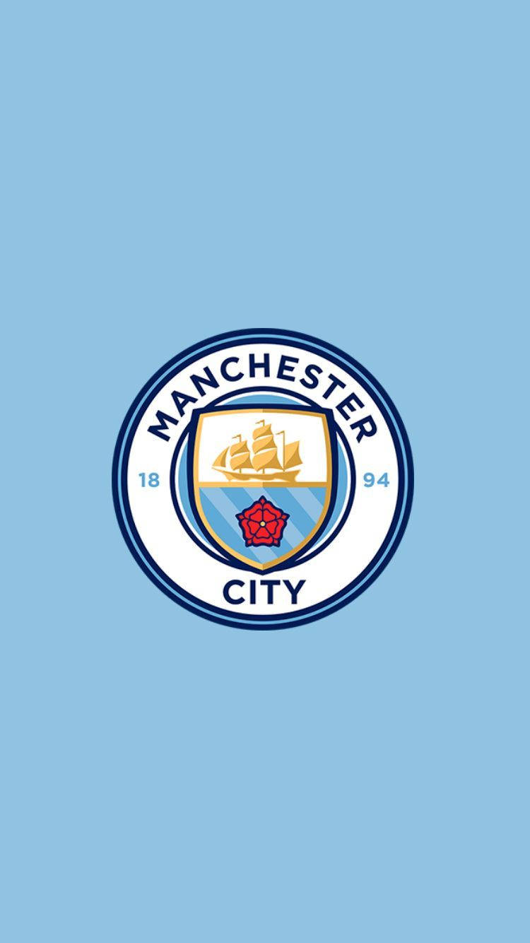Telefone Azul Pastel Com Logotipo Do Manchester City Papel de Parede