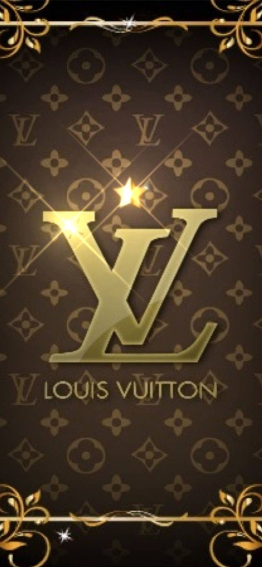 Telefone Louis Vuitton Marrom E Dourado Papel de Parede