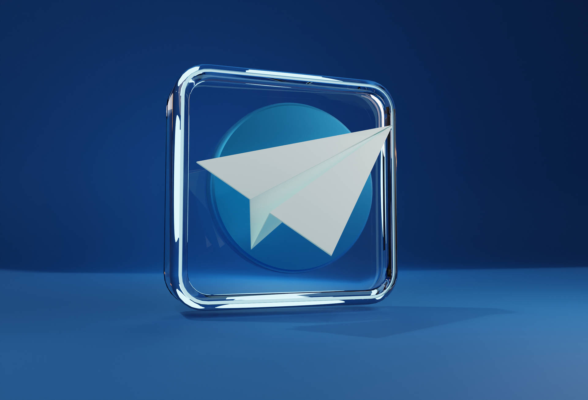 Telegramapp-ikon I Glas Wallpaper