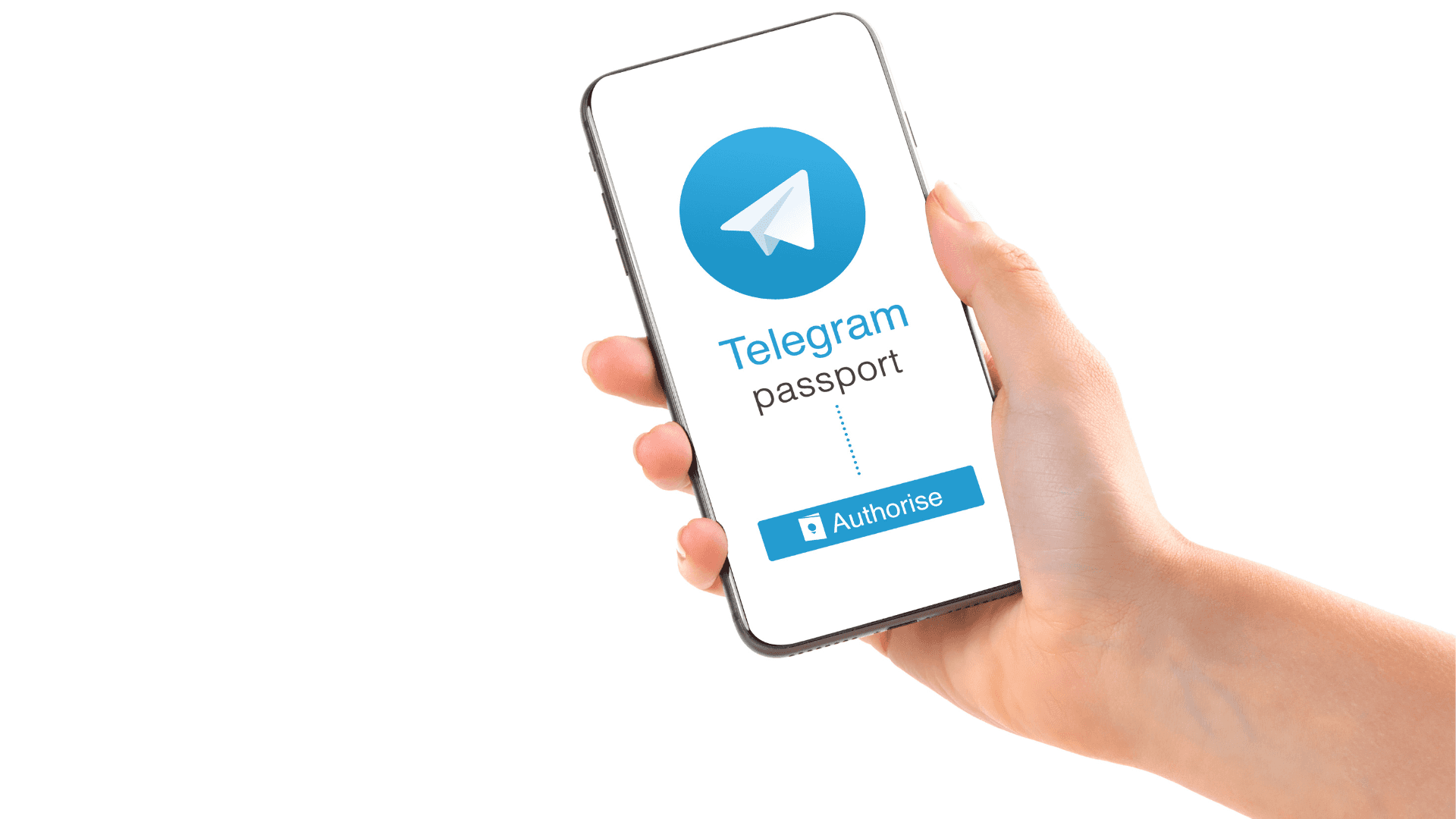 Enperson Holder En Smartphone Med En Telegram-app På Den.