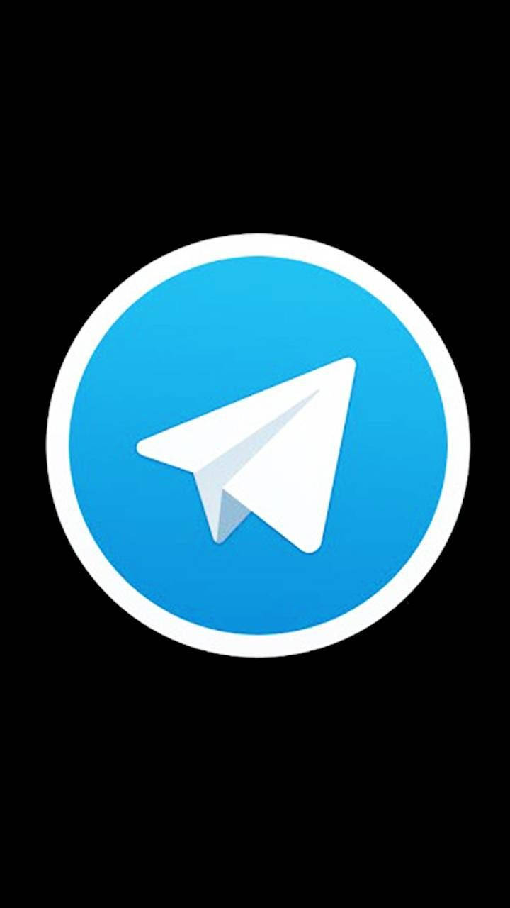 Círculodo Telegram Em Fundo Preto. Papel de Parede