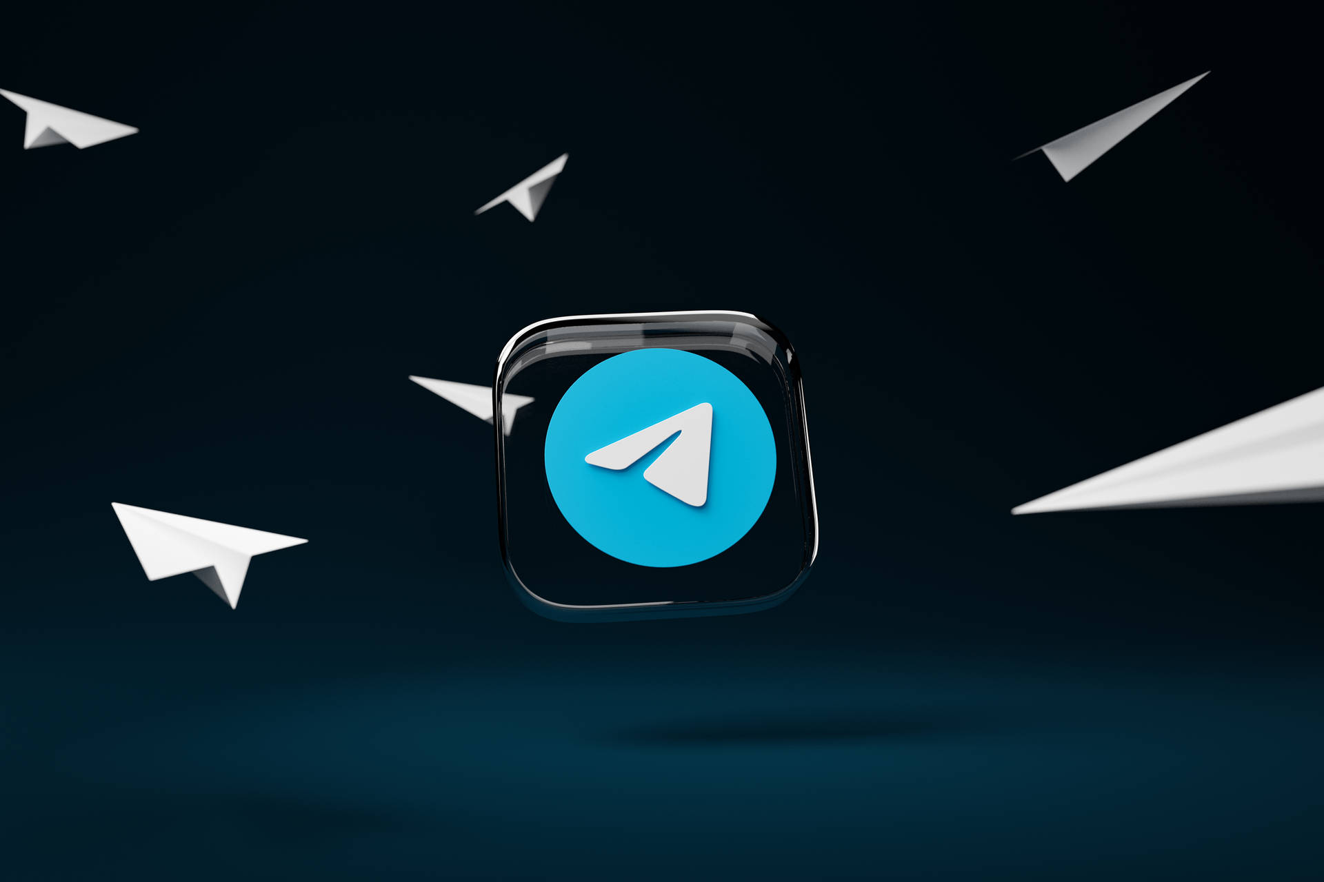Logotipode Telegram Con Aviones De Papel Voladores. Fondo de pantalla