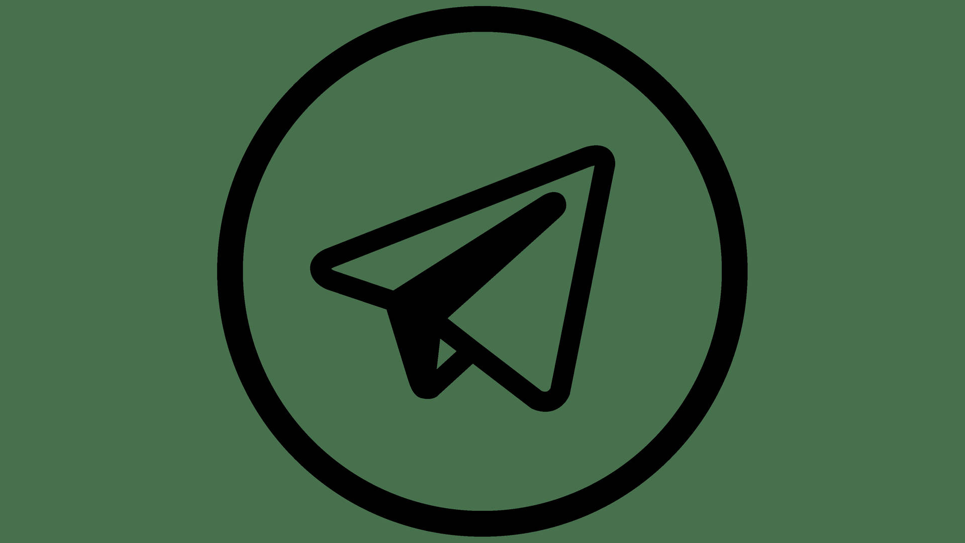 Grøn Tapet med Telegram Logo Wallpaper