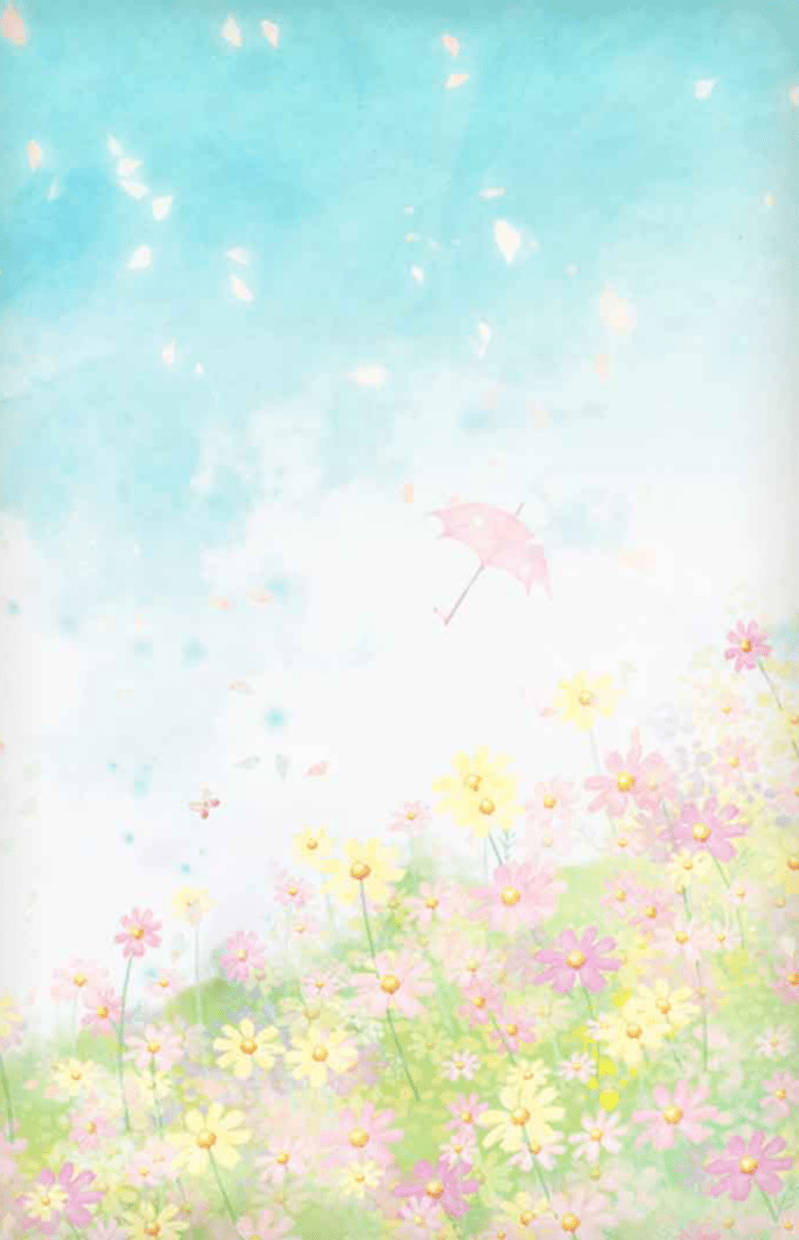 Telegramregenschirm Und Blumen Wallpaper