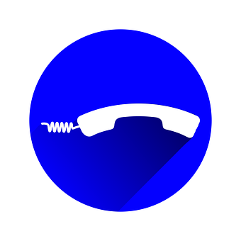 Telephone Icon Blue Circle PNG