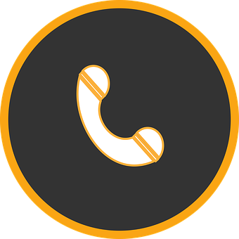 Telephone Icon Goldand Black PNG