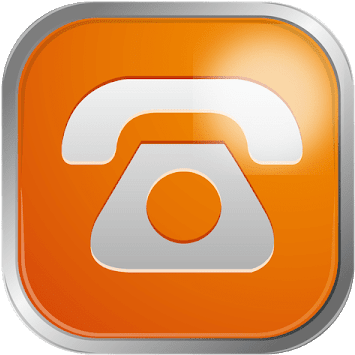 Telephone Icon Orange Background PNG