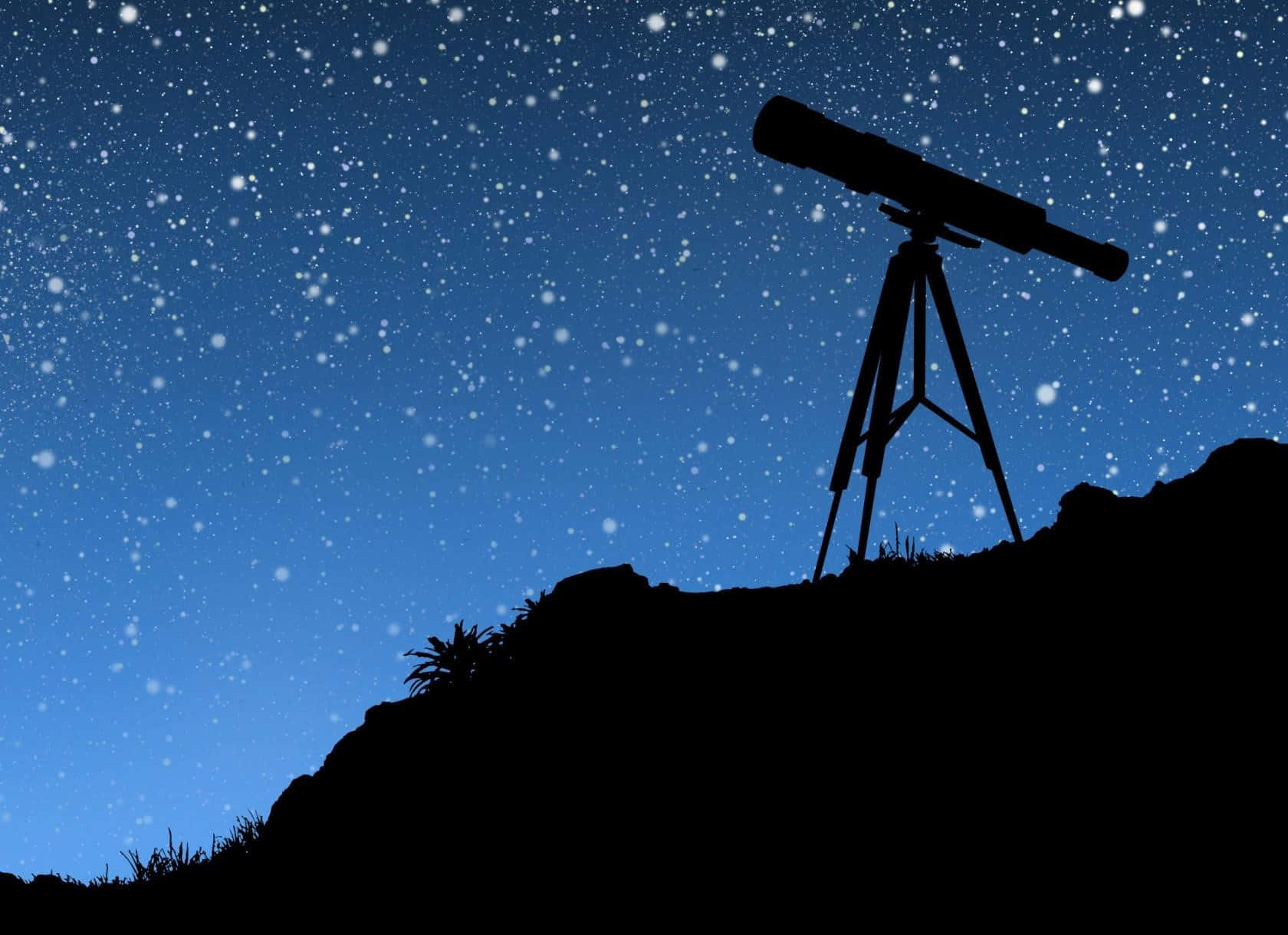 Untelescopio En El Cielo Nocturno.