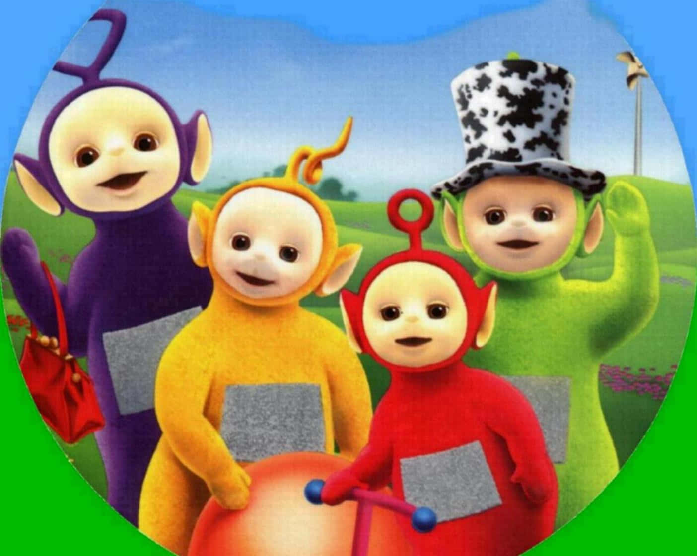 Njutav Solen Tillsammans I Teletubbie Land På Din Dator- Eller Mobilbakgrund!