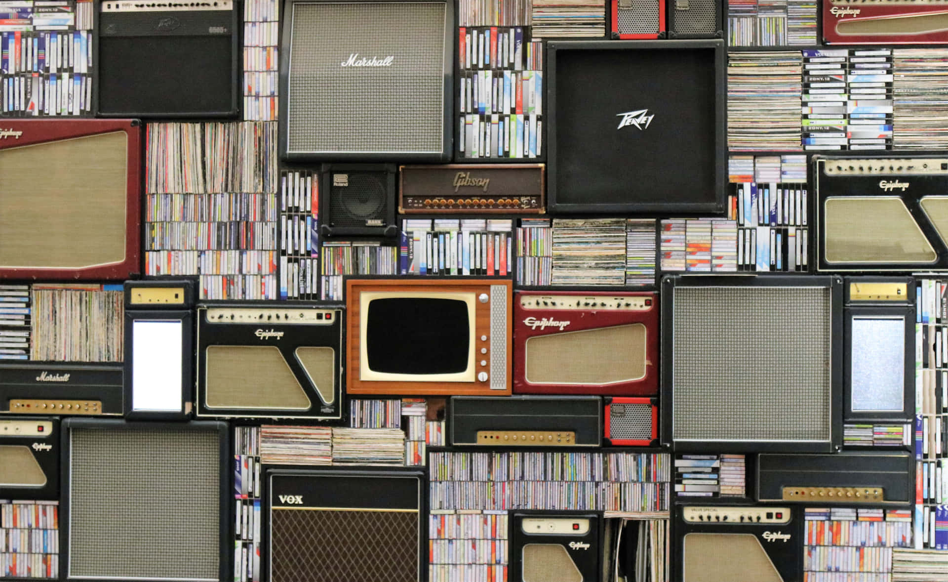 A Wall Of Old Radios Wallpaper