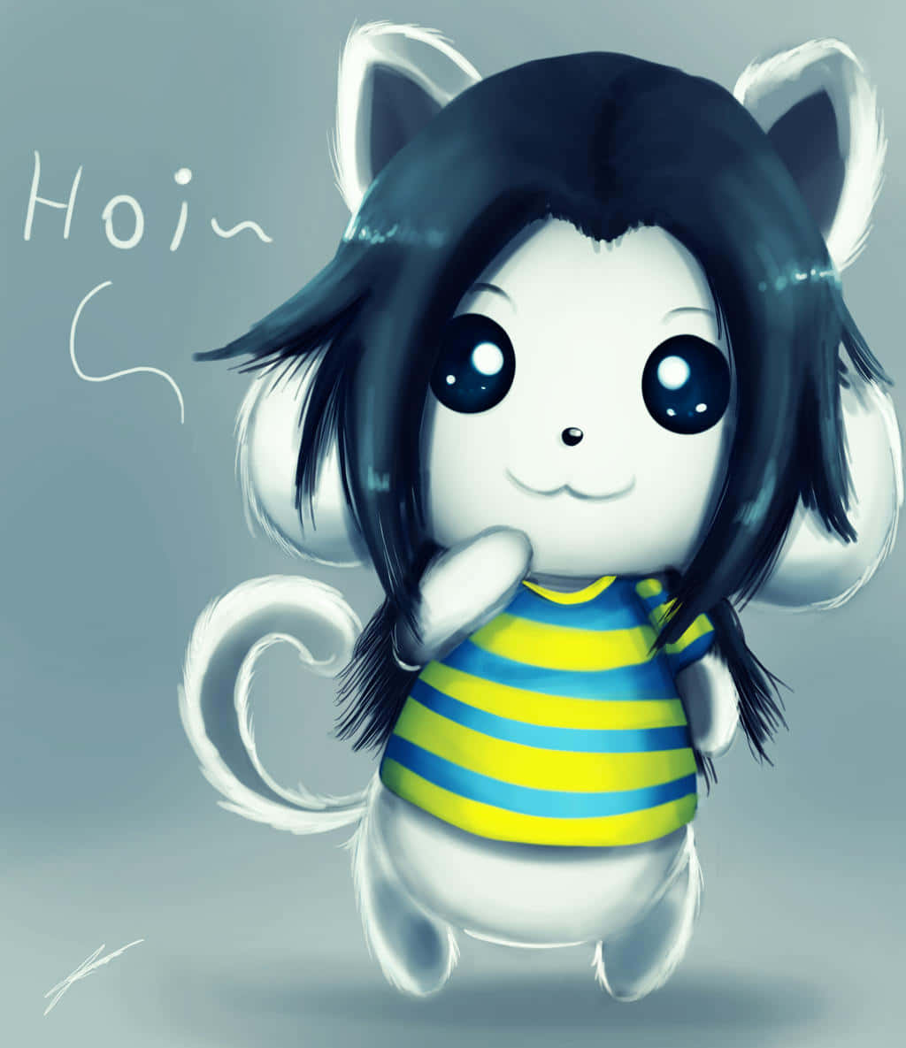Cute and Cuddly Temmie from Undertale Wallpaper