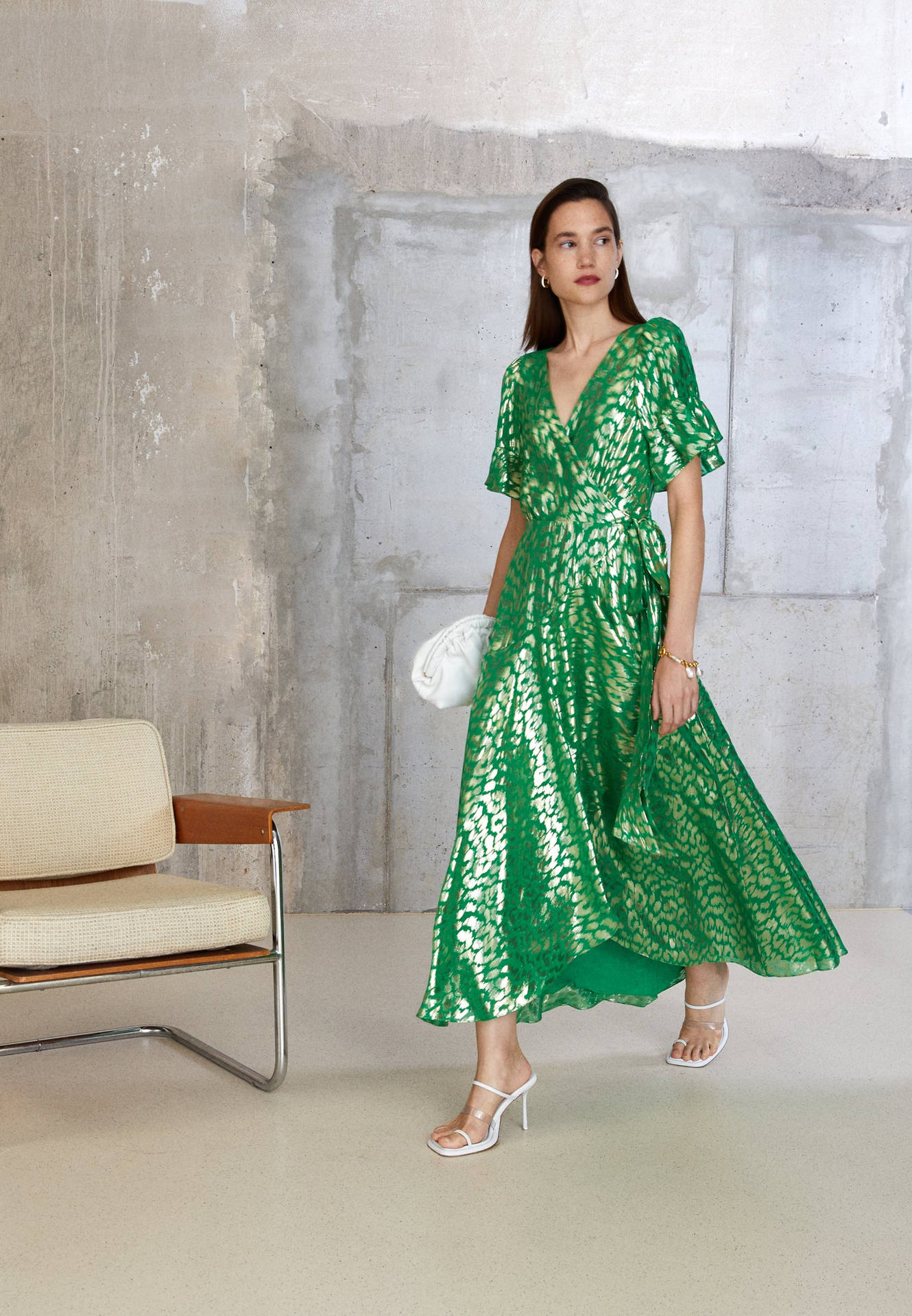 Temperley London Green Dress Walking Wallpaper