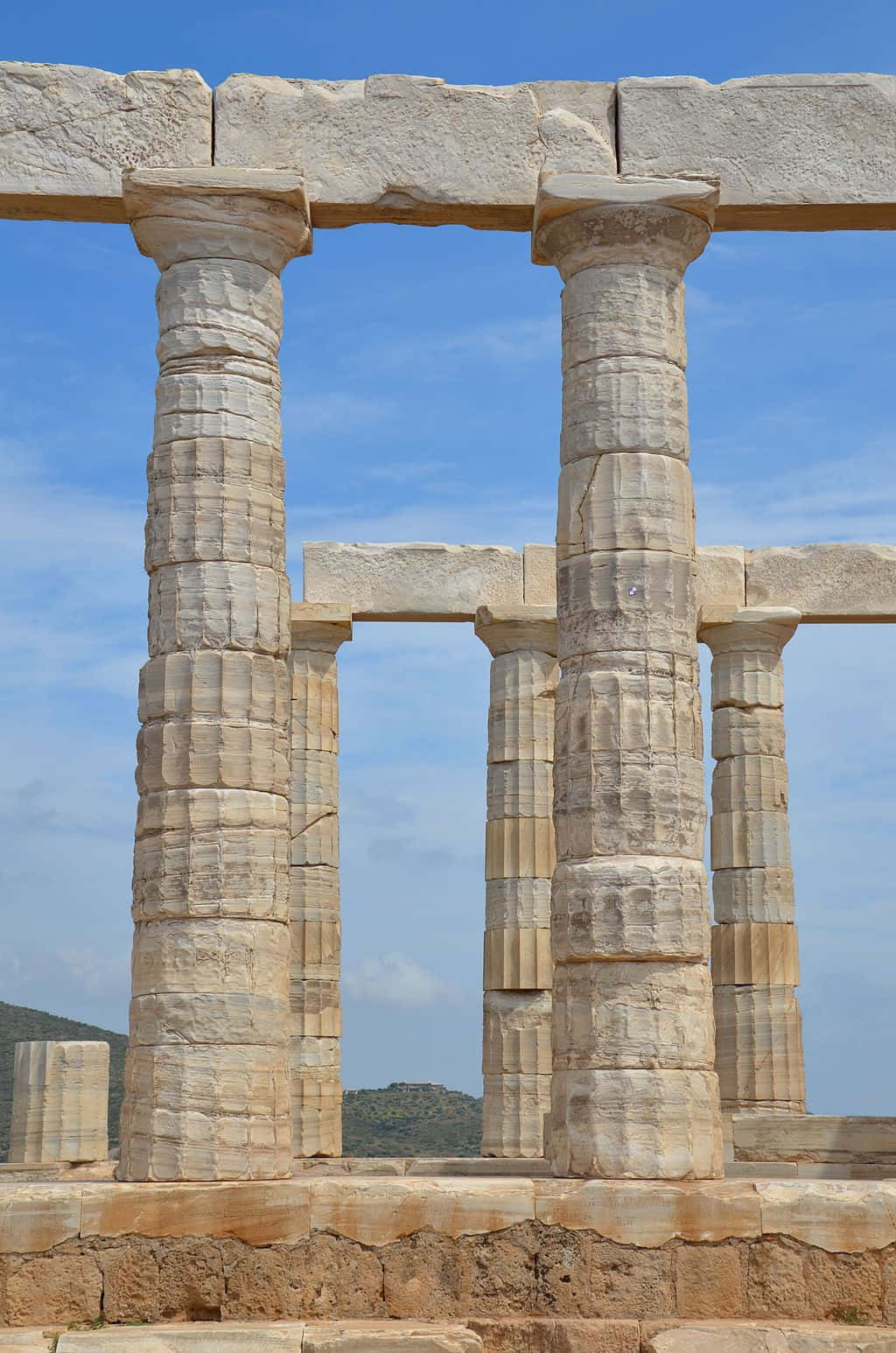 Tramontomaestoso Al Tempio Di Poseidone, Grecia Sfondo