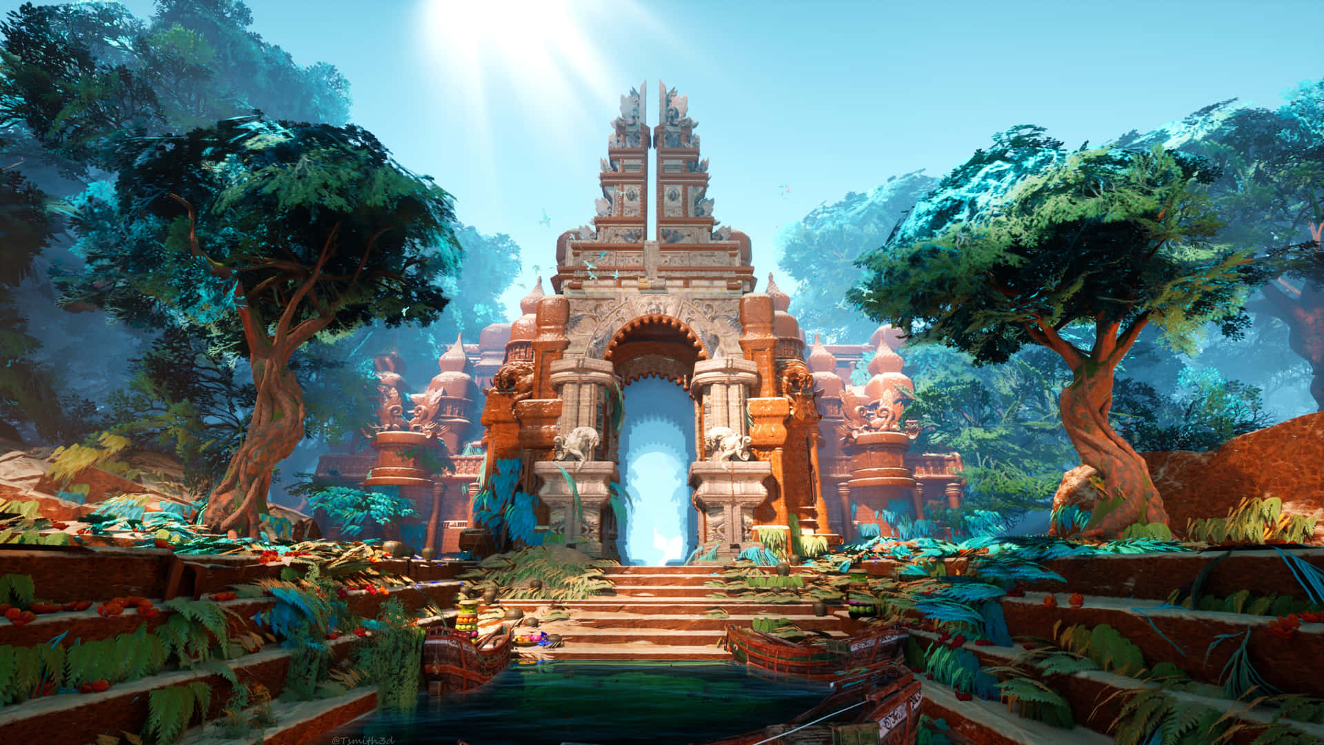 Temple With An Arch Wallpaper