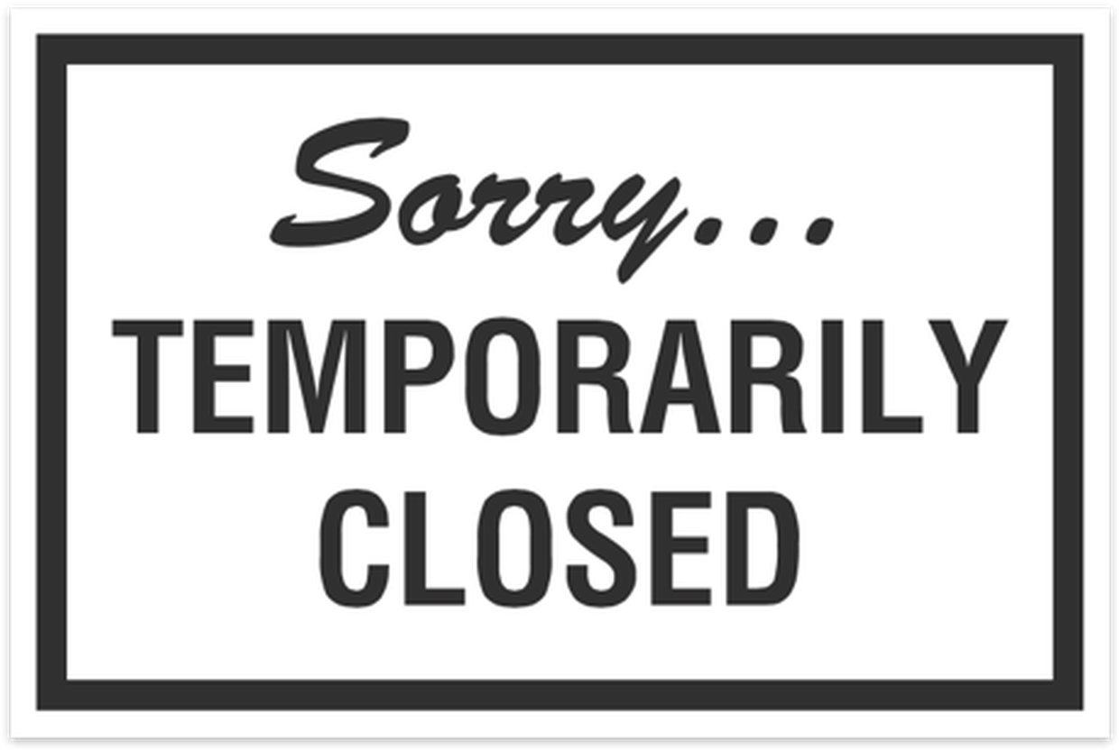 Temporarily Closed Sign PNG