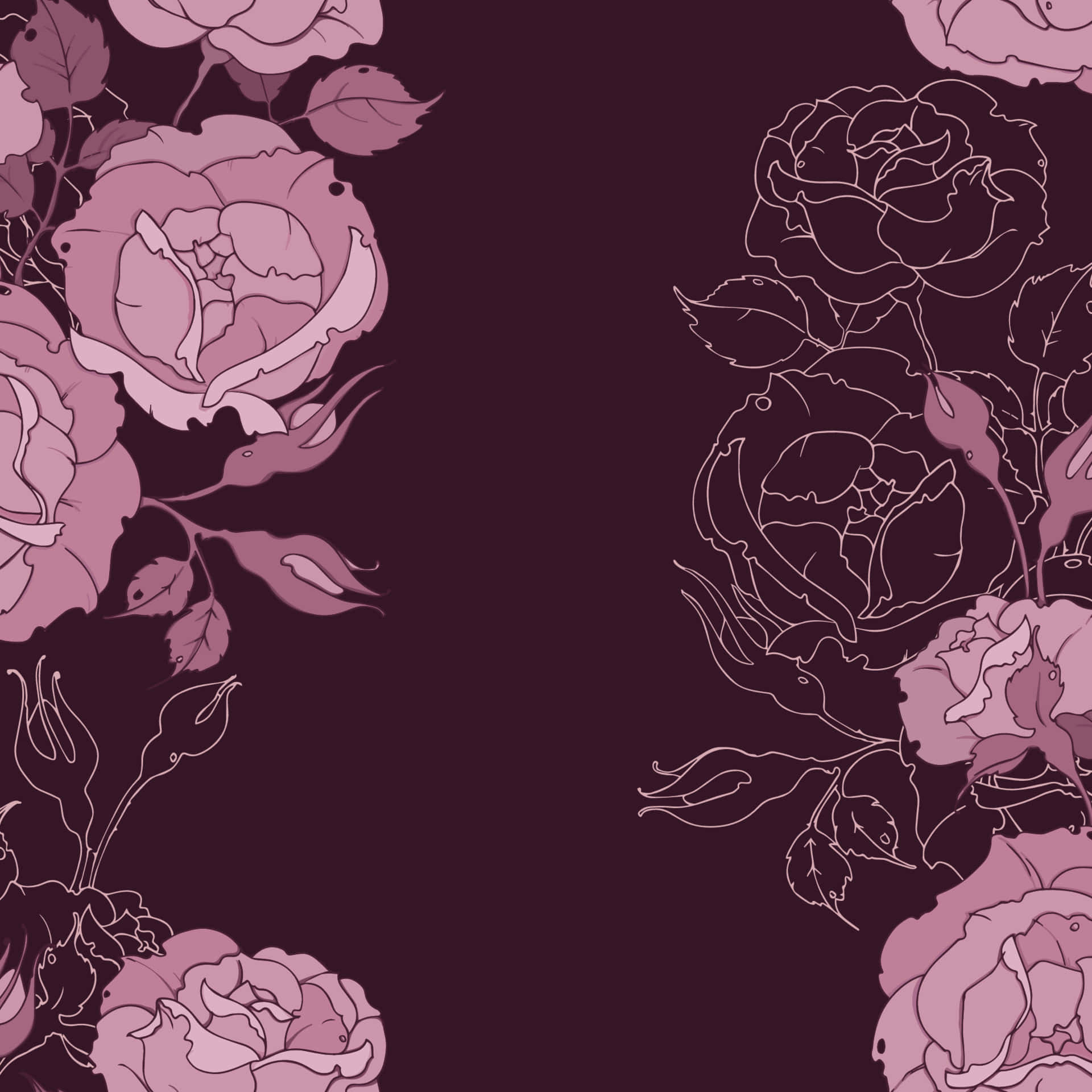 Tender Lilac Floral Design Wallpaper