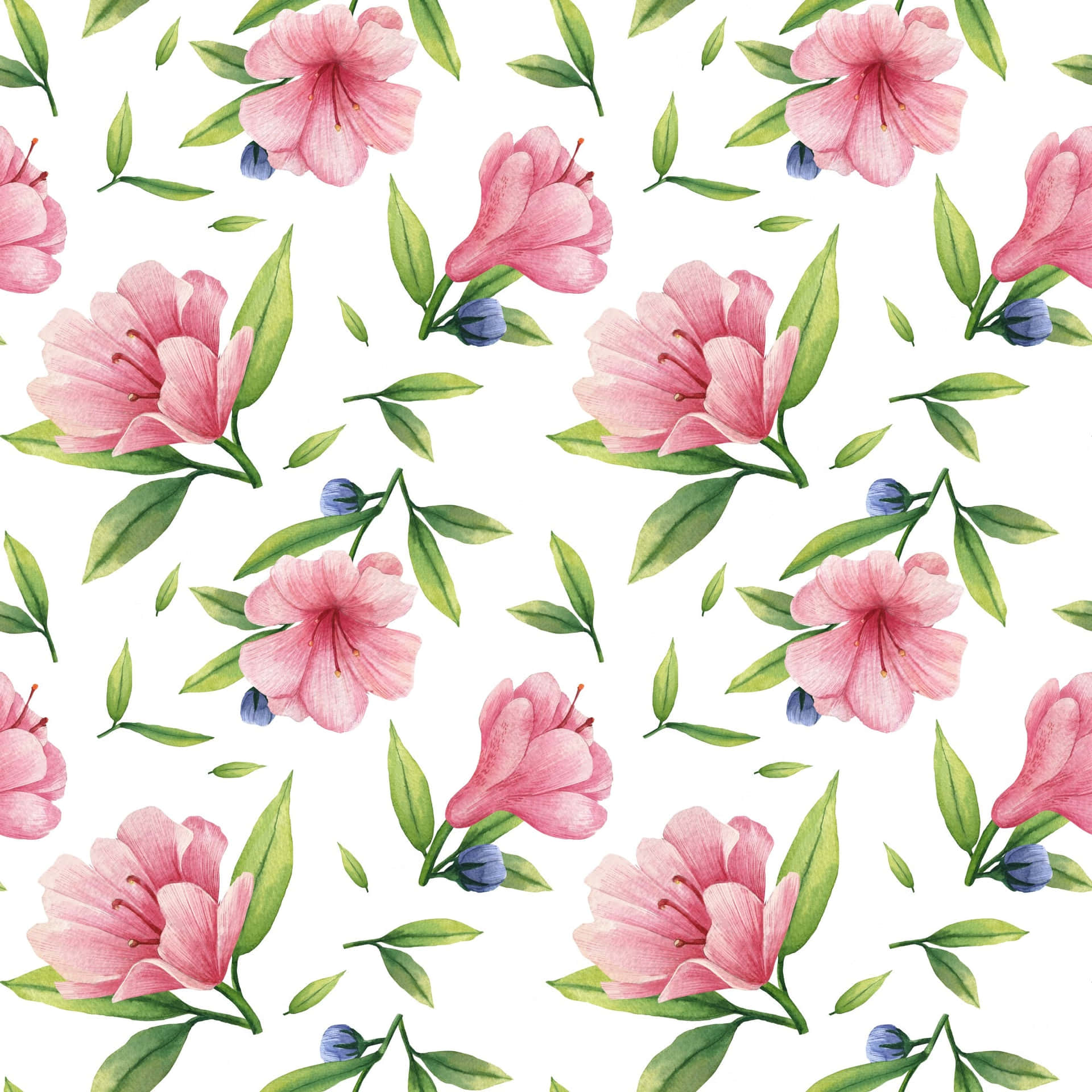 Tender Pink Floral Design Wallpaper
