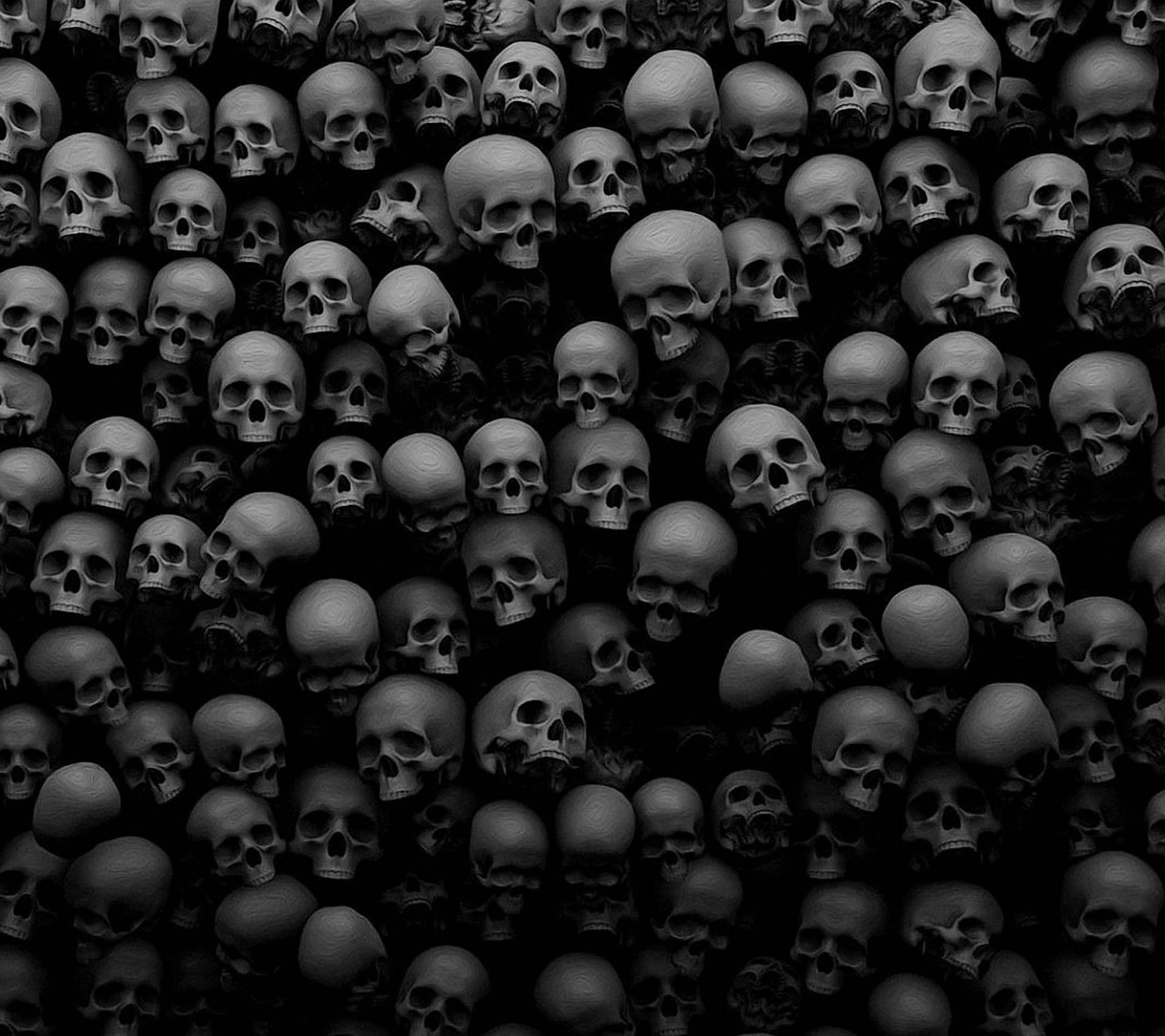 Skull Wall Of Skulls Foto Wallpaper Desktop Wallpaper