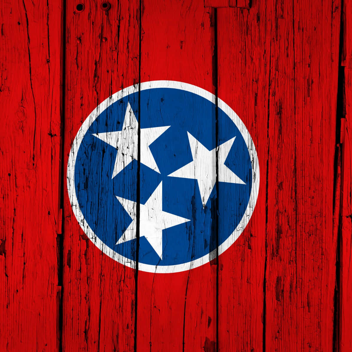 The official flag of Tennessee is pictured against a blue background. Wallpaper