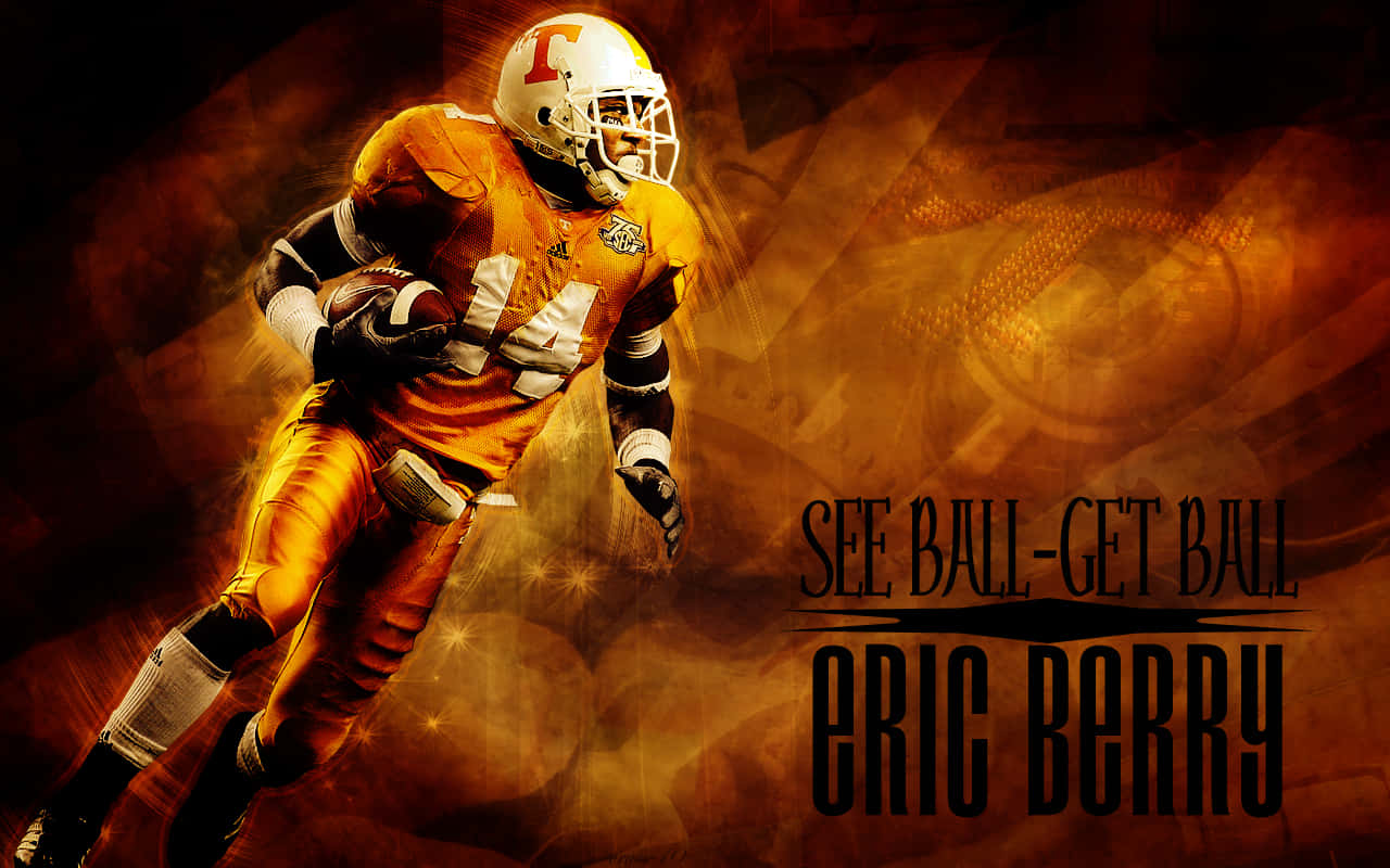 A Football Player With The Words See Ball Get Ball Wallpaper