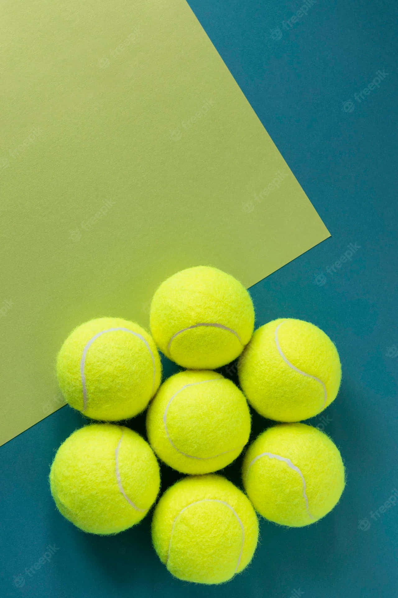 Tennis Balls On A Blue Background Wallpaper