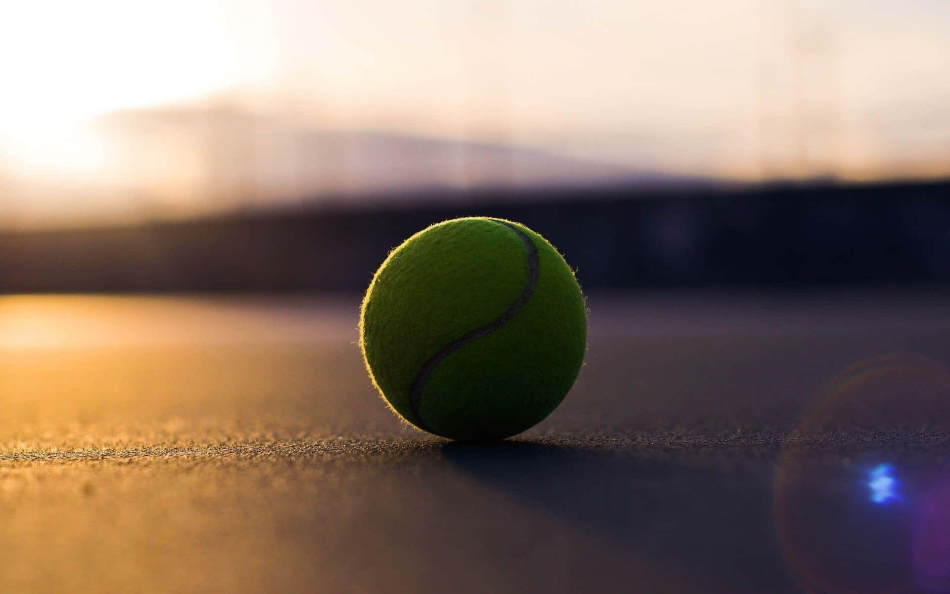 En livligt farvet tennisbold på en frisk hvid baggrund. Wallpaper