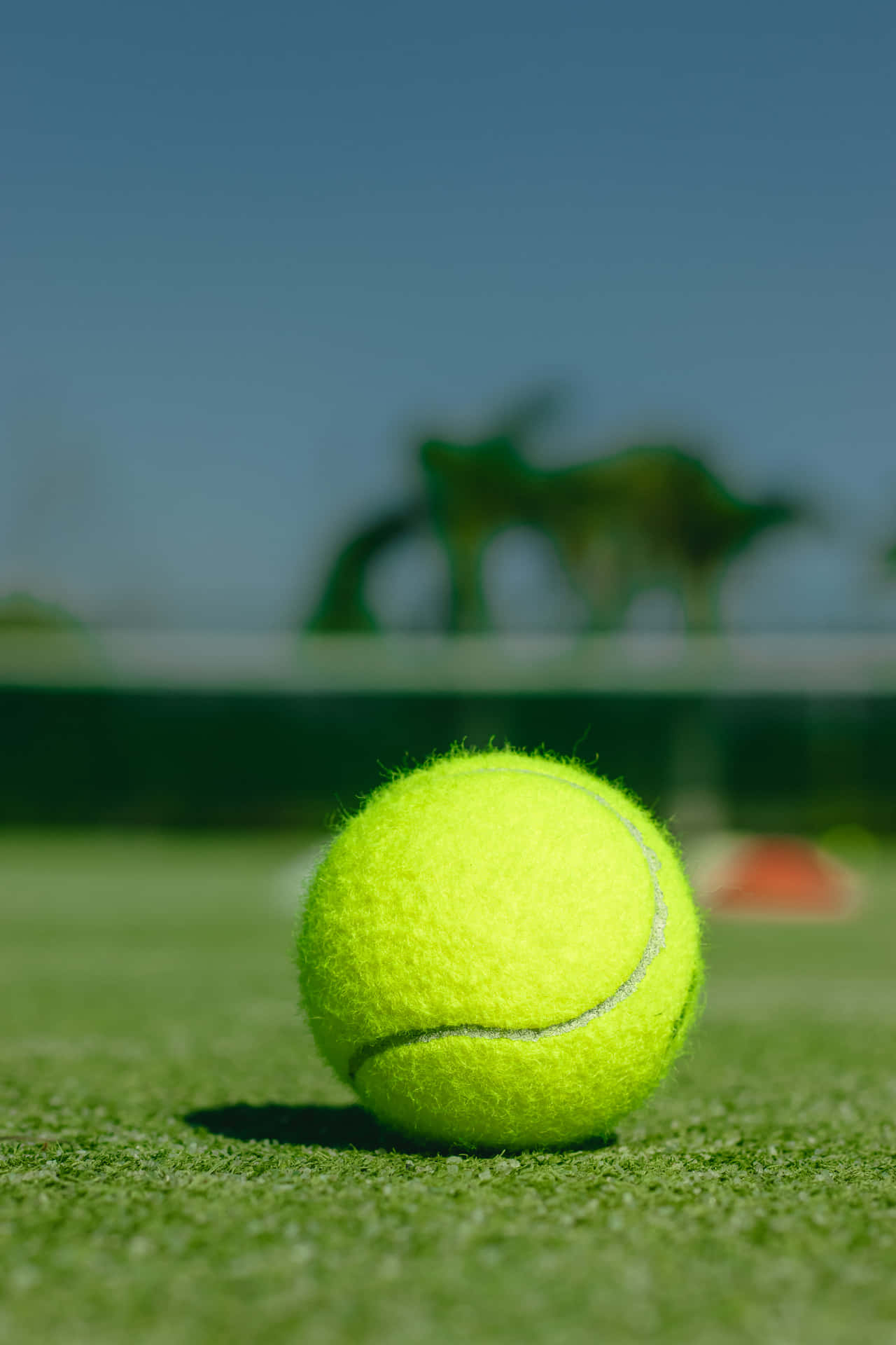 Unapelota De Tenis En Una Pista De Tenis Fondo de pantalla