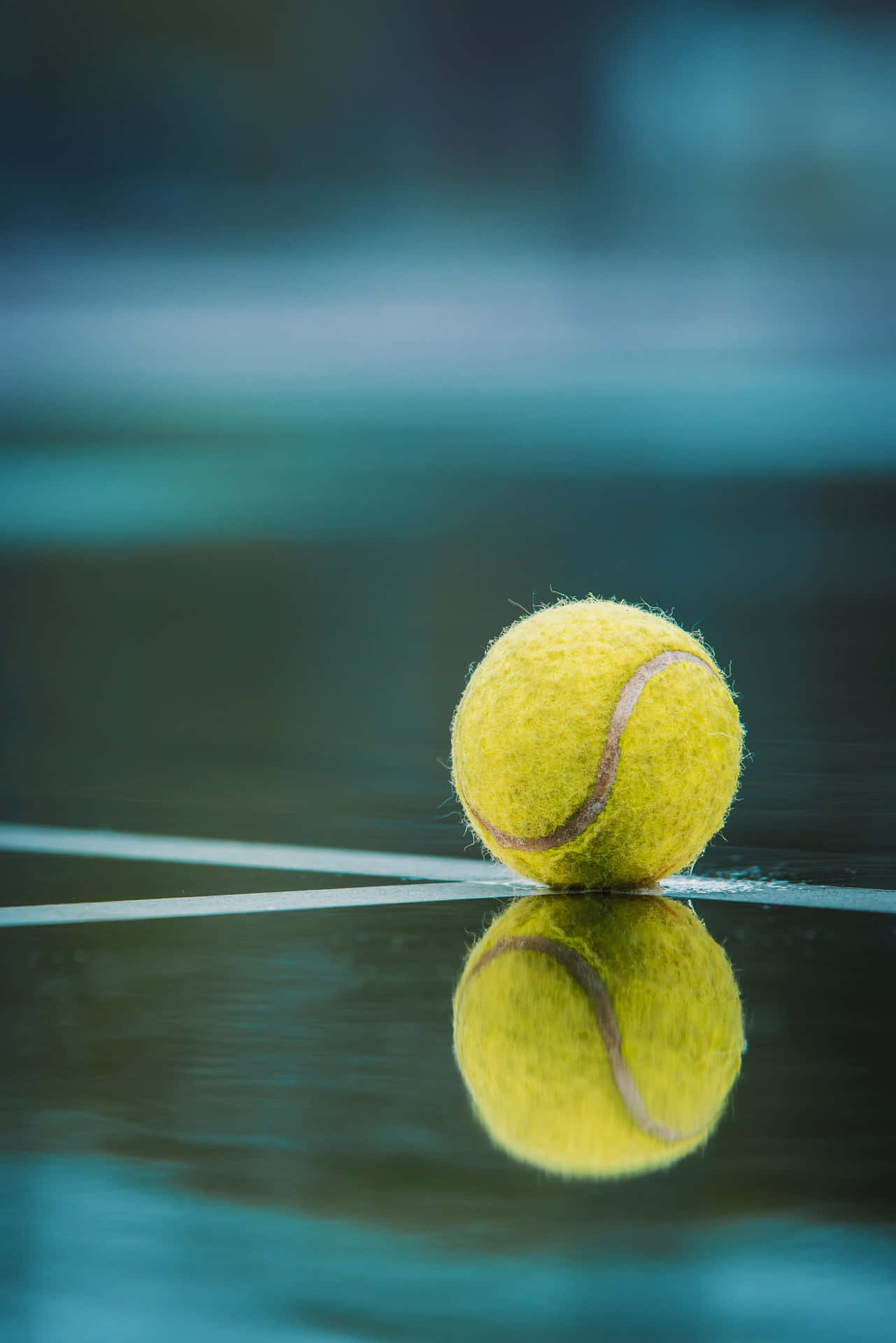 Einnahaufnahme-bild Eines Tennisballs. Wallpaper