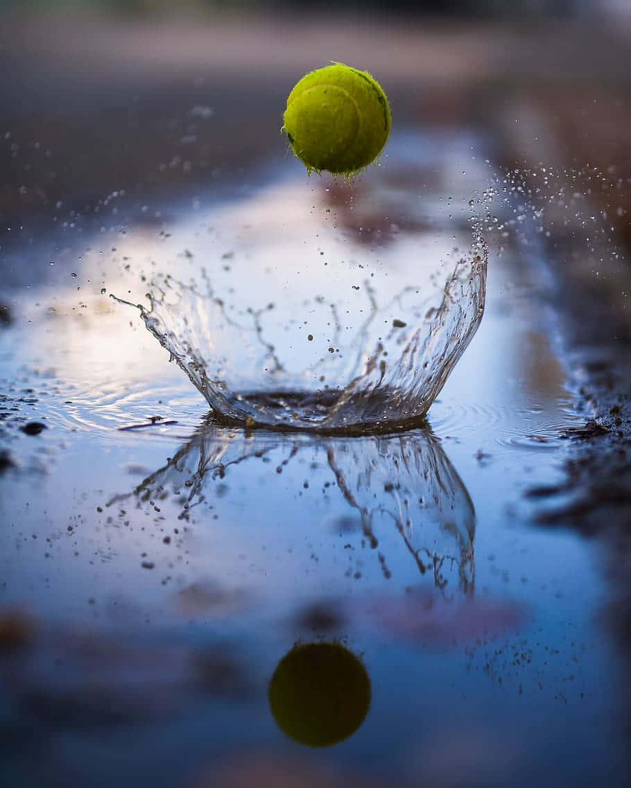 Tennisbal Water Spetter Bounce Achtergrond