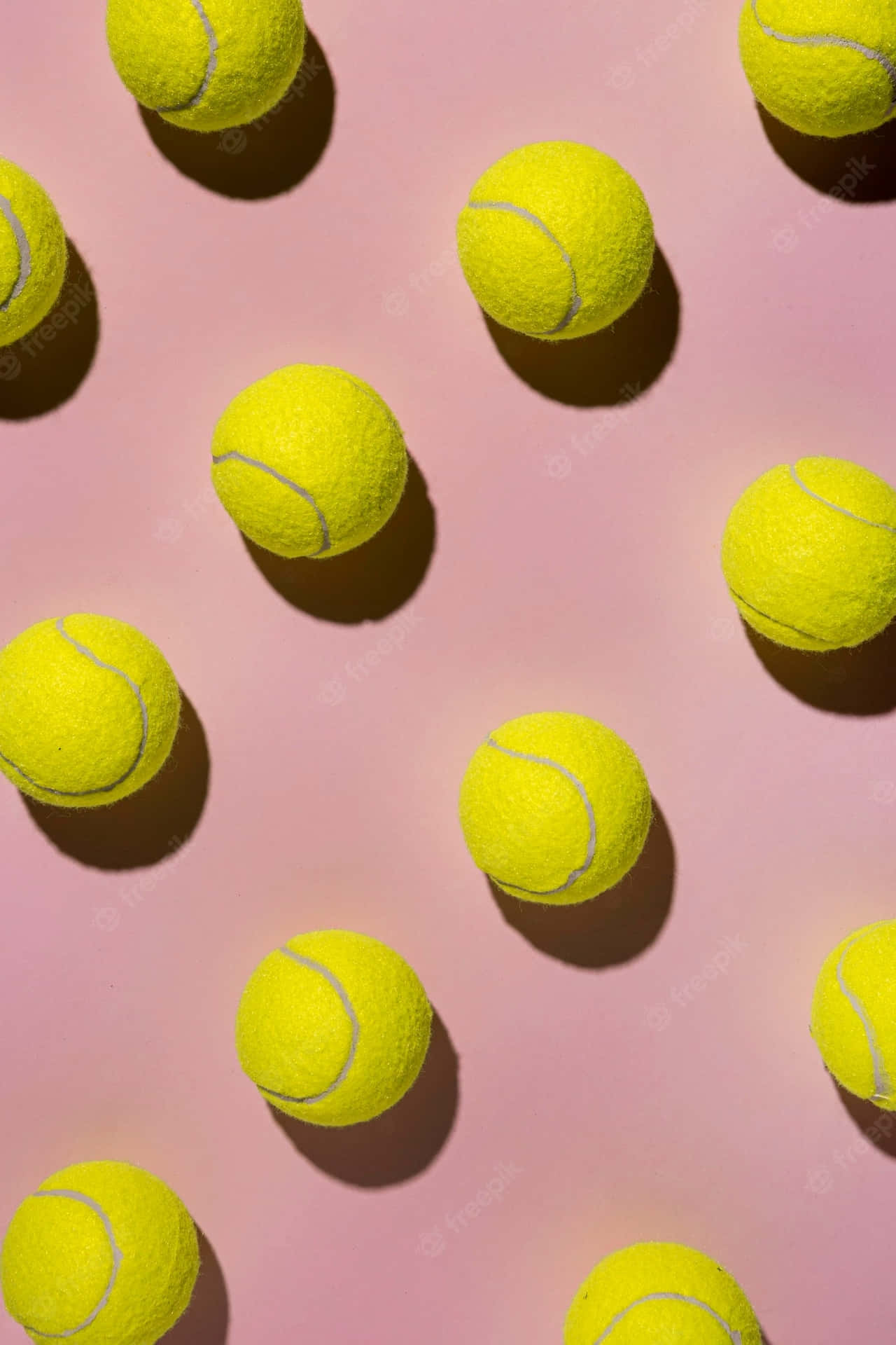 Tennis Balls Pink Background Aesthetic Wallpaper